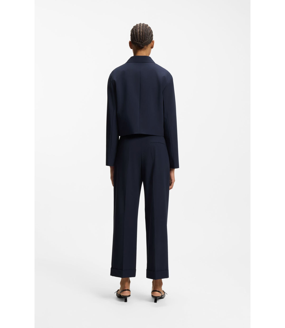 Hugo Regular Fit Blazer In Stretch Fabric Dark Blue Women's