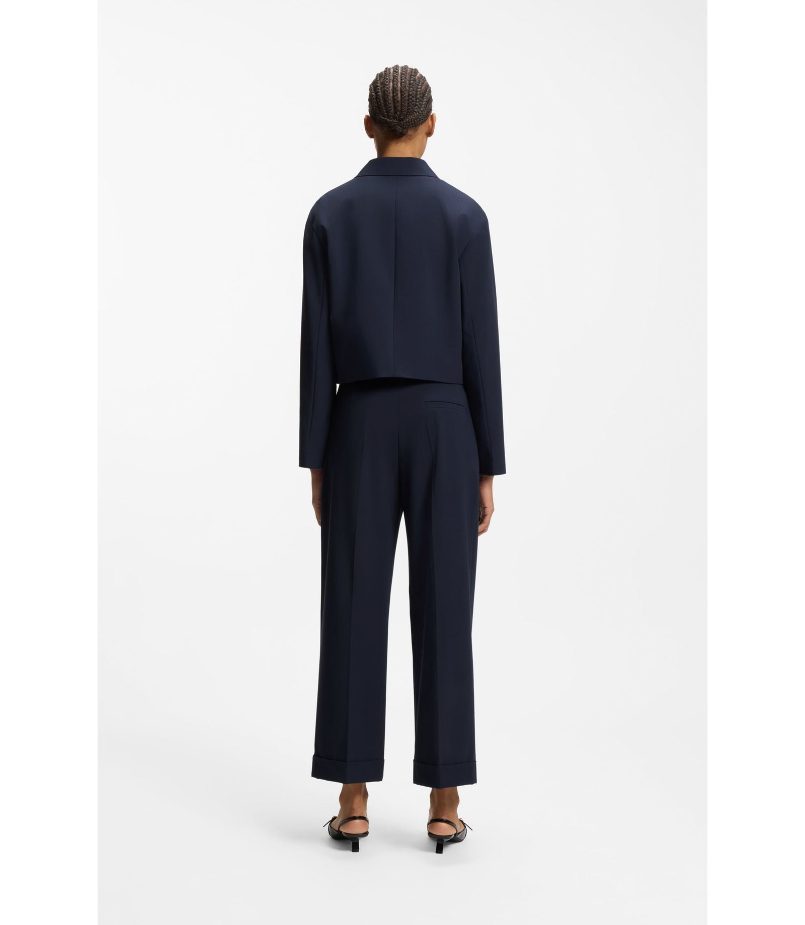 Hugo Regular Fit Blazer In Stretch Fabric Dark Blue Women's