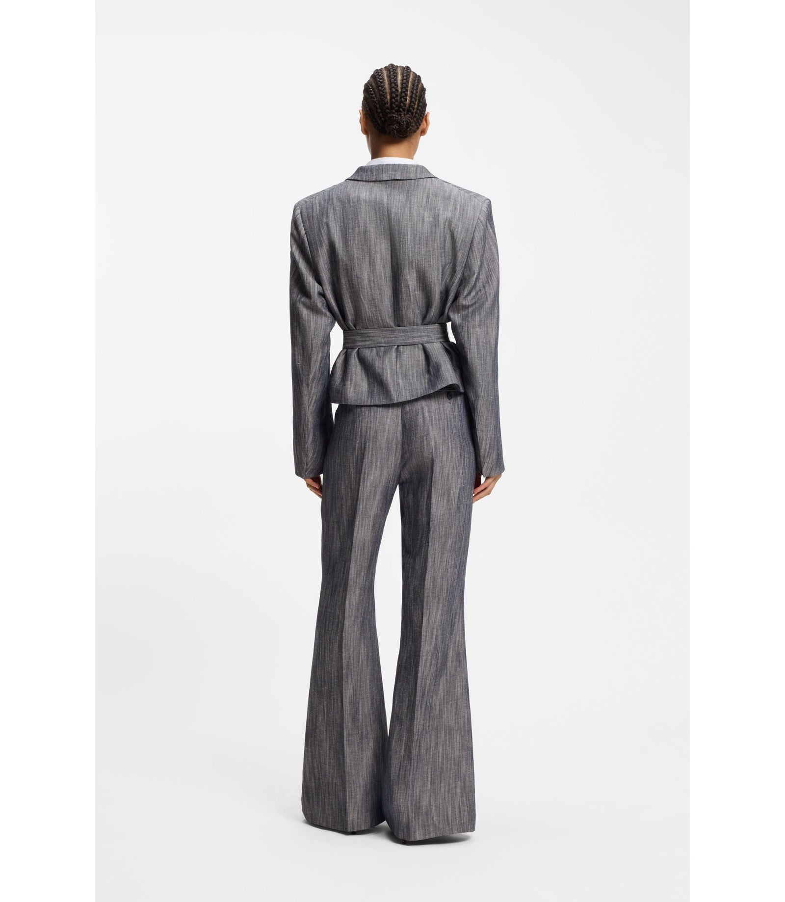 Boss Regular Fit Blazer In Melange Denim Patterned Women's