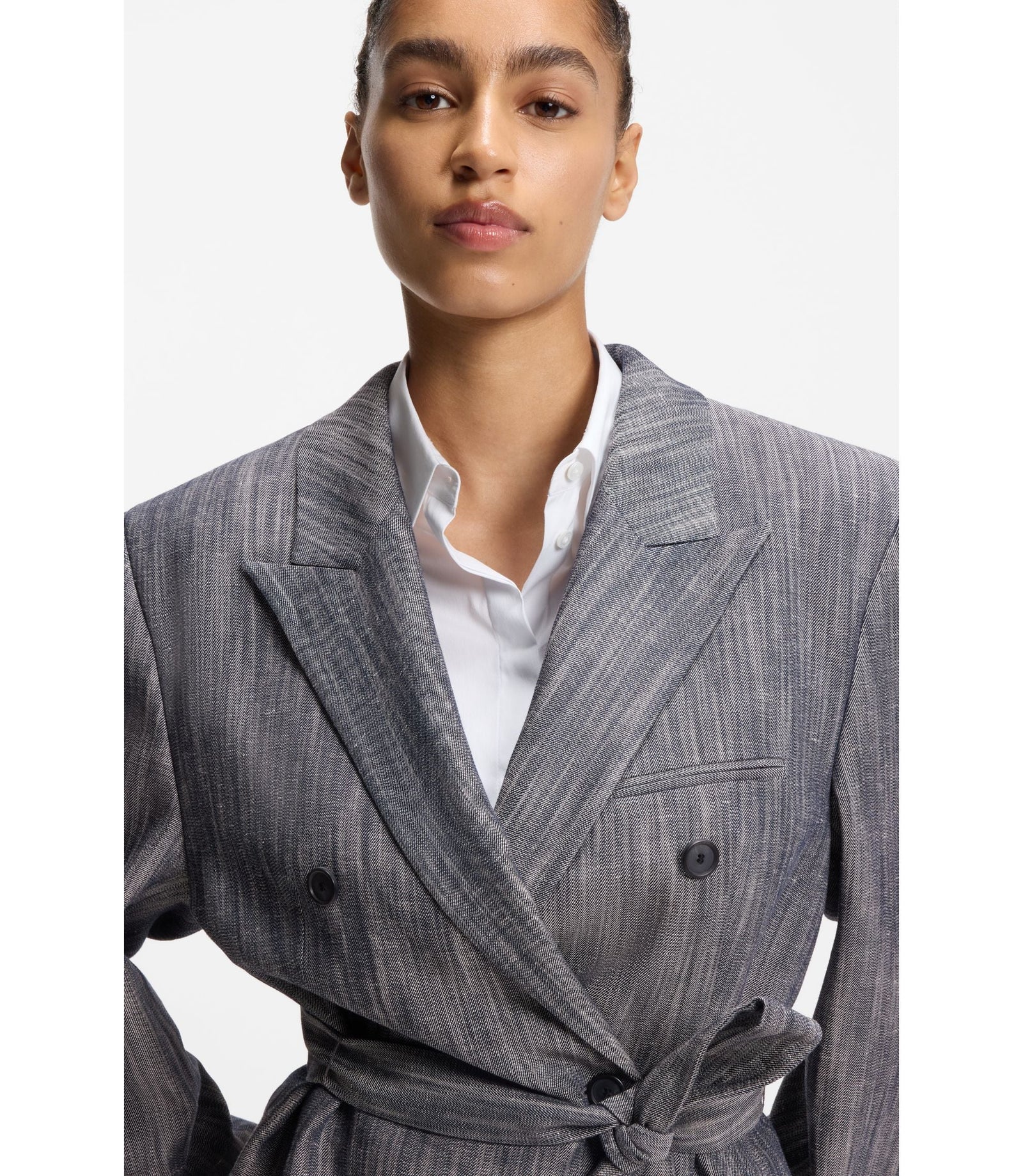 Boss Regular Fit Blazer In Melange Denim Patterned Women's
