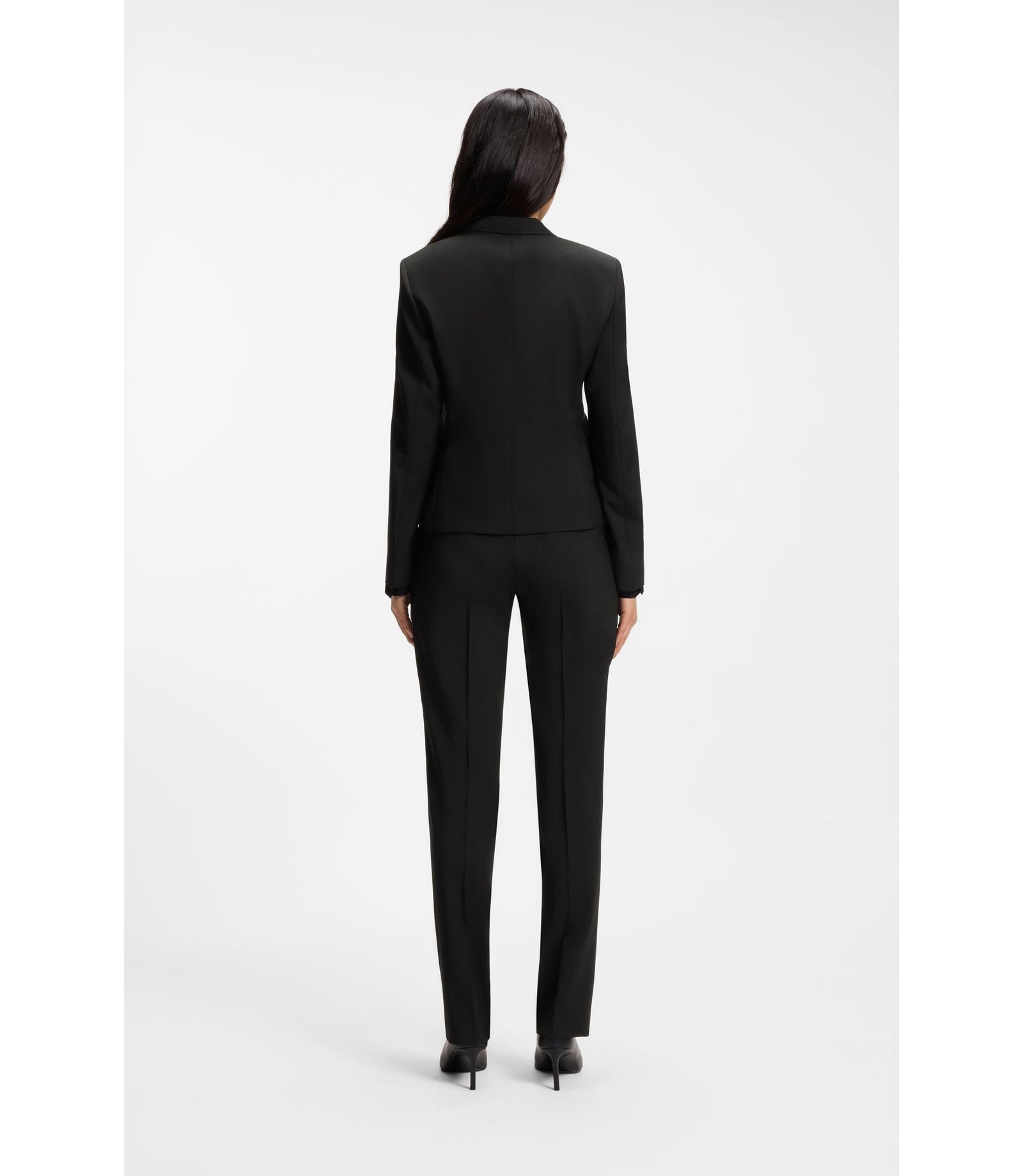 Boss Regular Fit Blazer In Italian Made Virgin Wool Black Women's