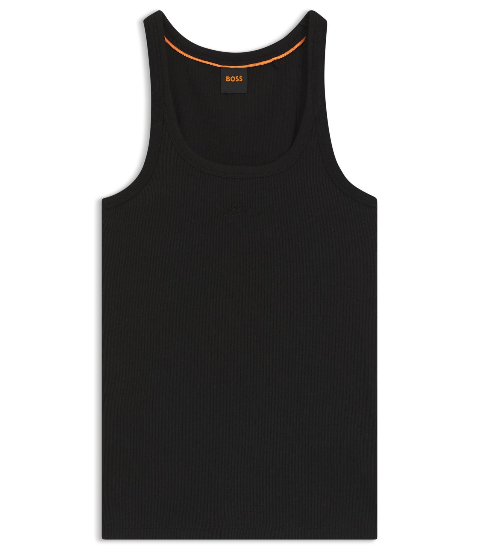 Boss Racer Back Tank Top In Stretch Cotton Black Women's