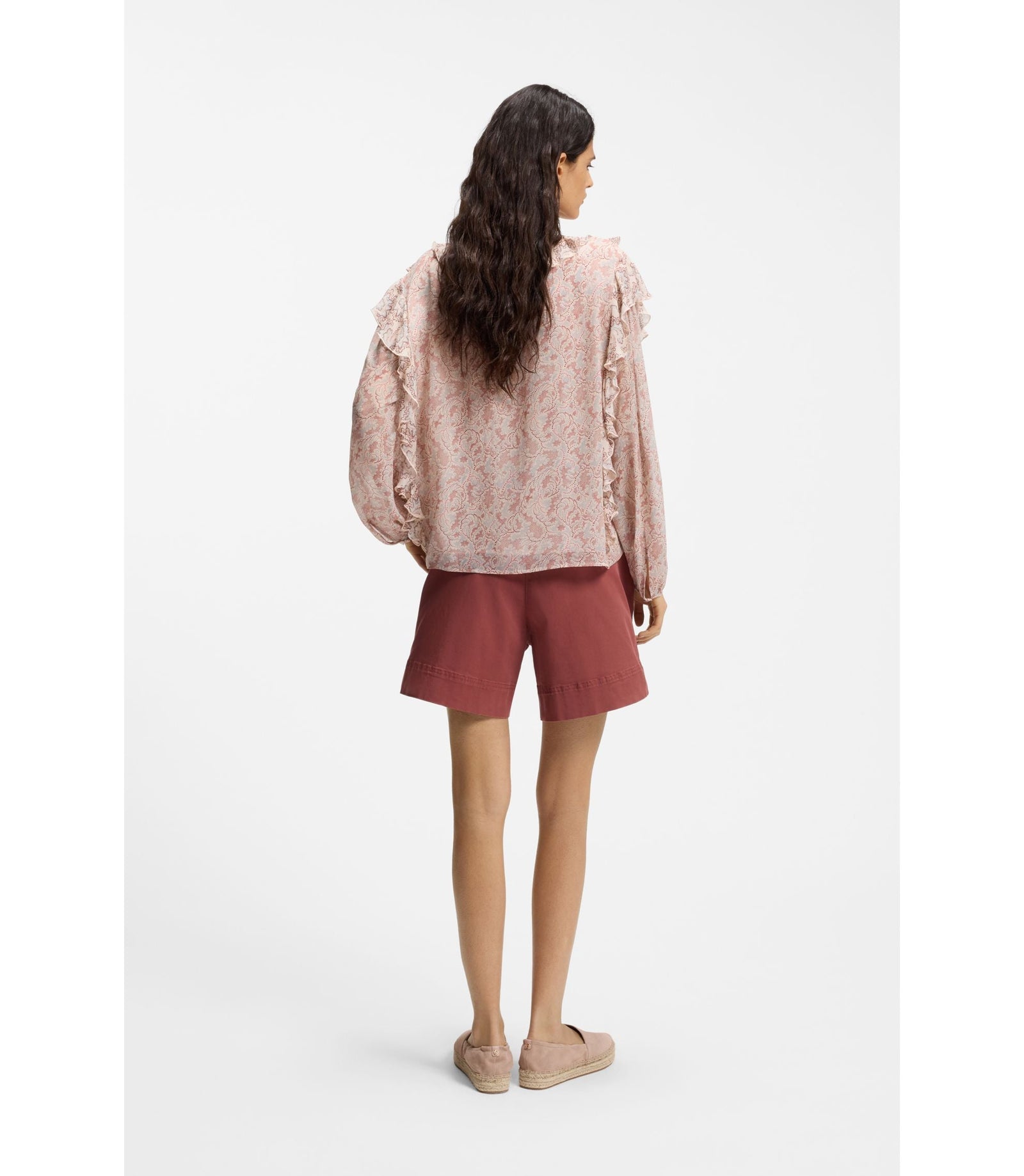 Boss Printed Regular Fit Blouse In Crepe Georgette Patterned Women's