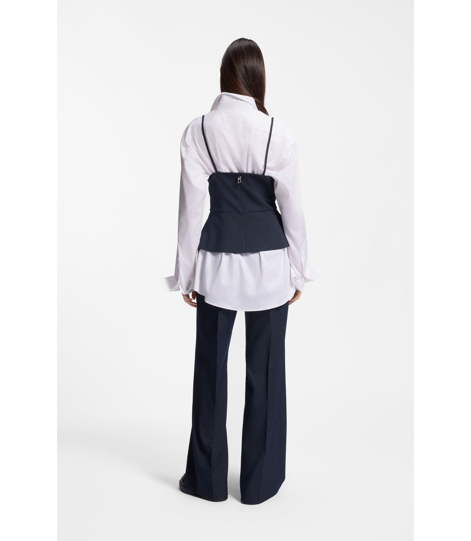 Hugo Pinstripe Top With Peplum Hem Patterned Women's