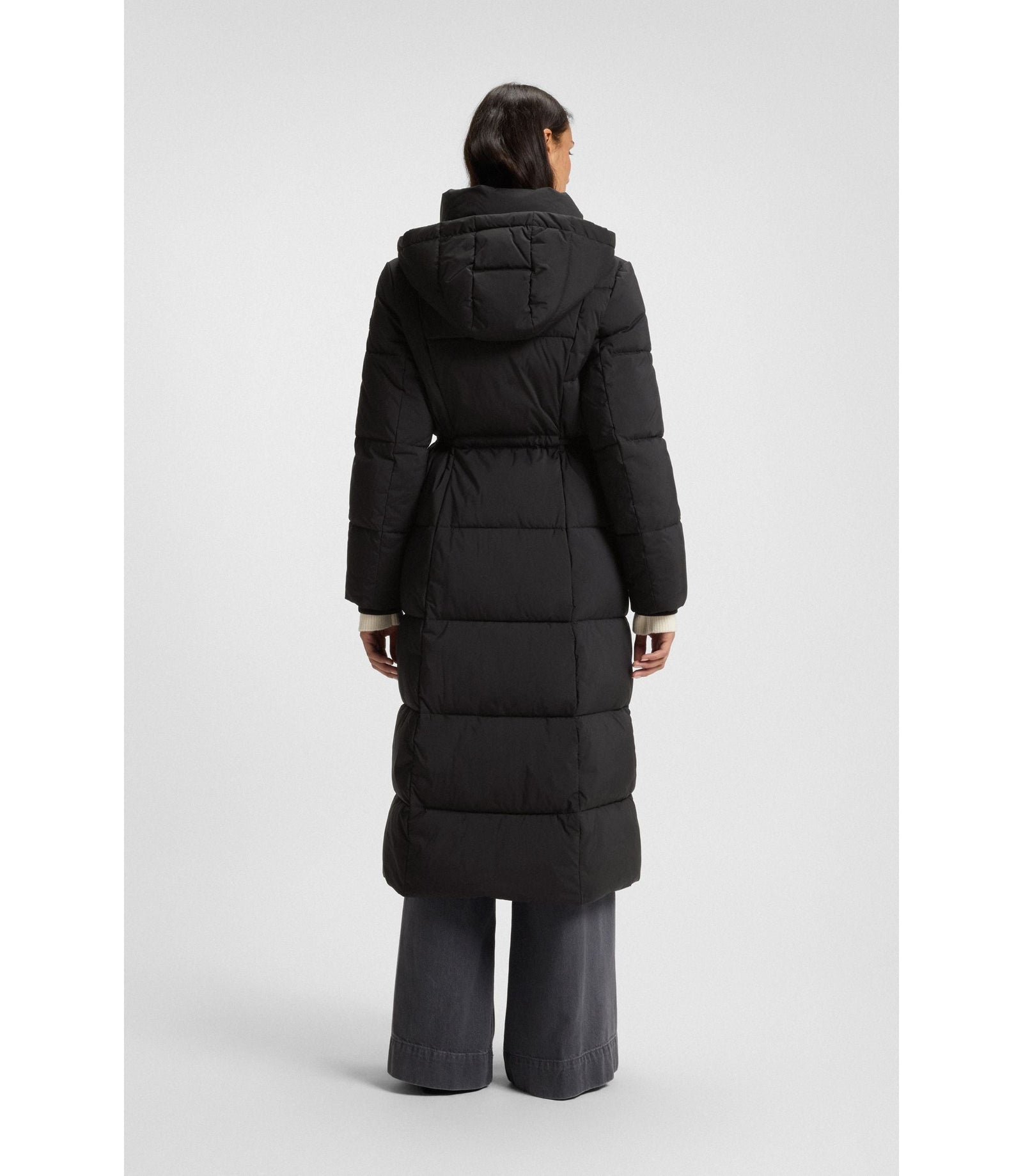 Boss Padded Jacket With Metal Belt Detail Black Women's