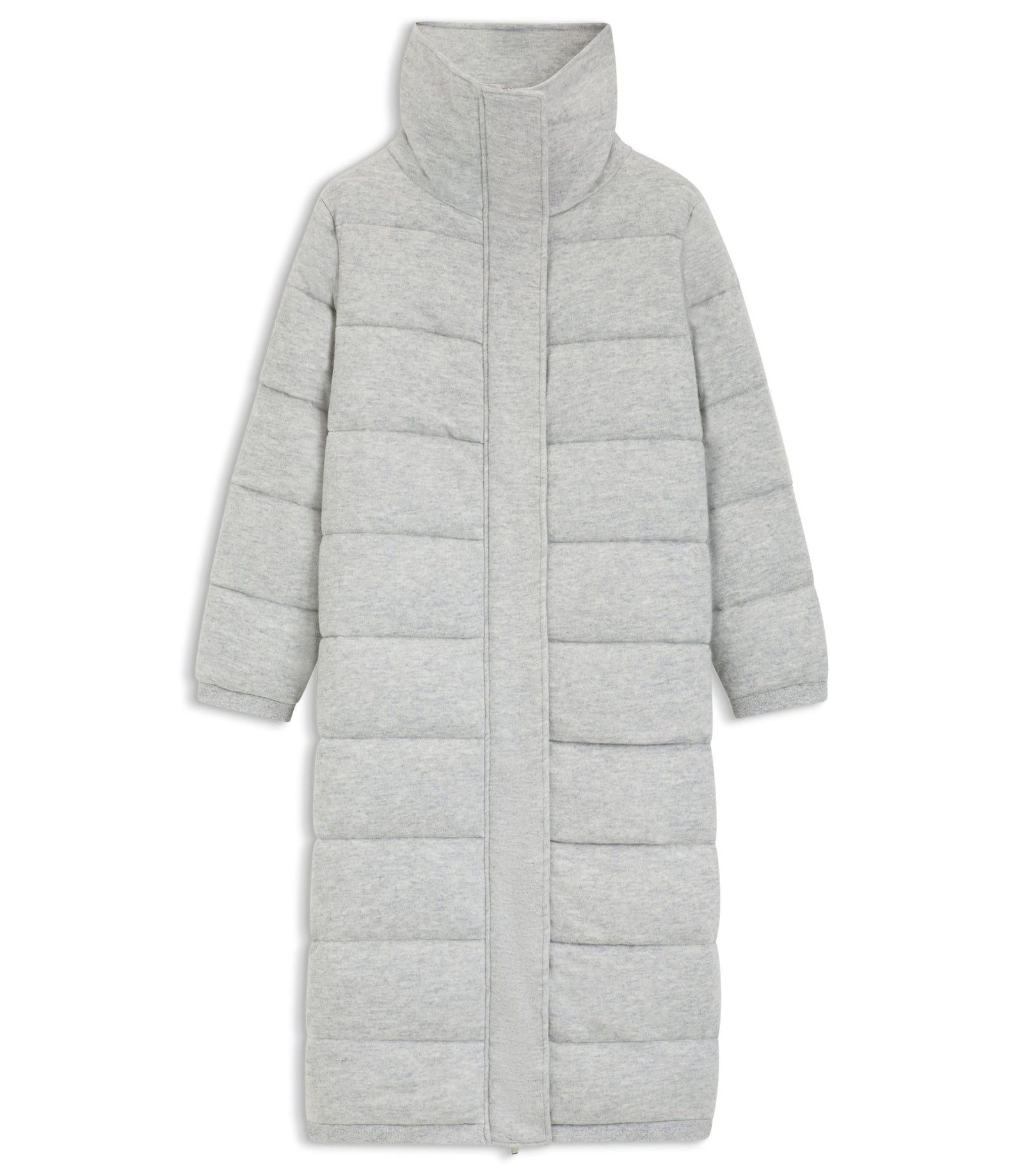 Boss Padded Coat In Virgin Wool And Cashmere Light Grey Women's