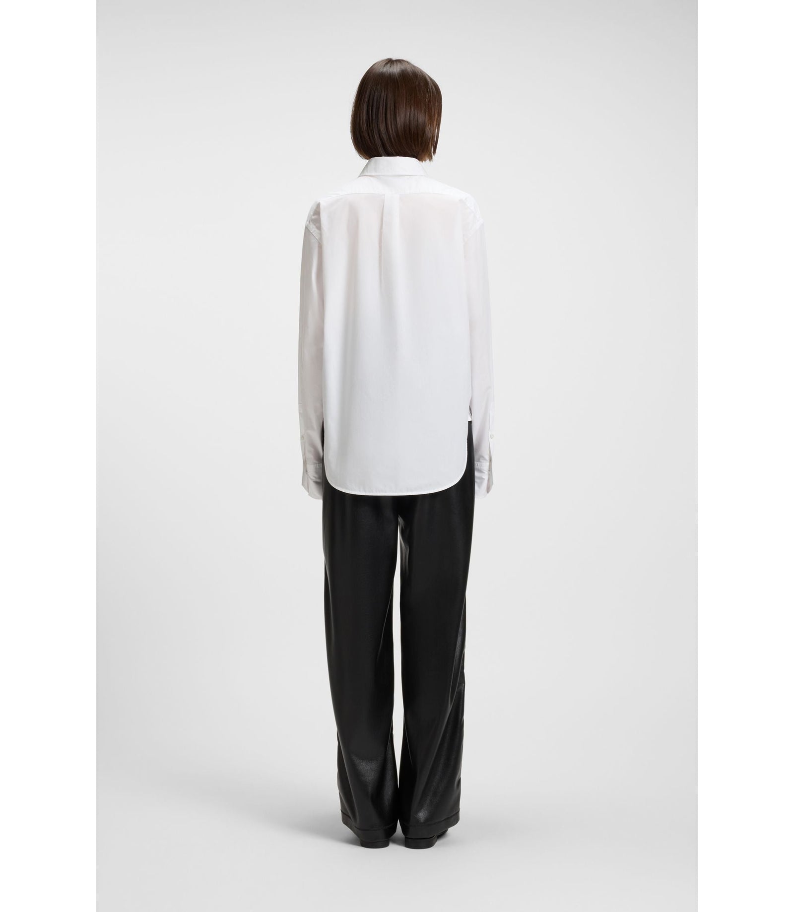 Boss Oversized Fit Blouse In Cotton White Women's