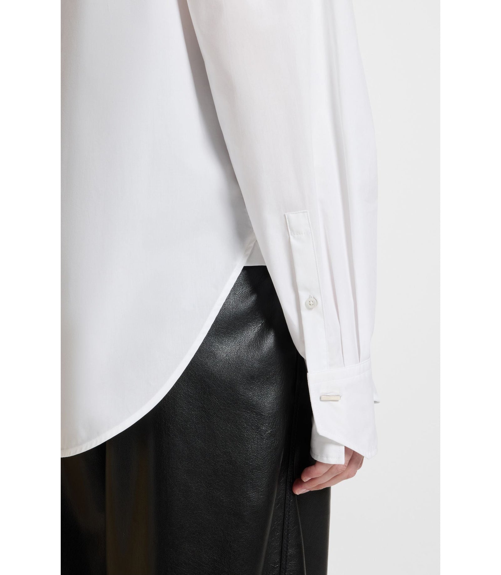 Boss Oversized Fit Blouse In Cotton White Women's