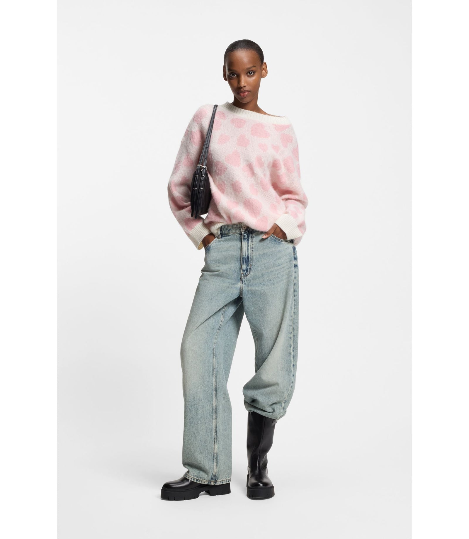 Hugo Ocean Blue Loose Fit Jeans In Rigid Denim Blue Women's