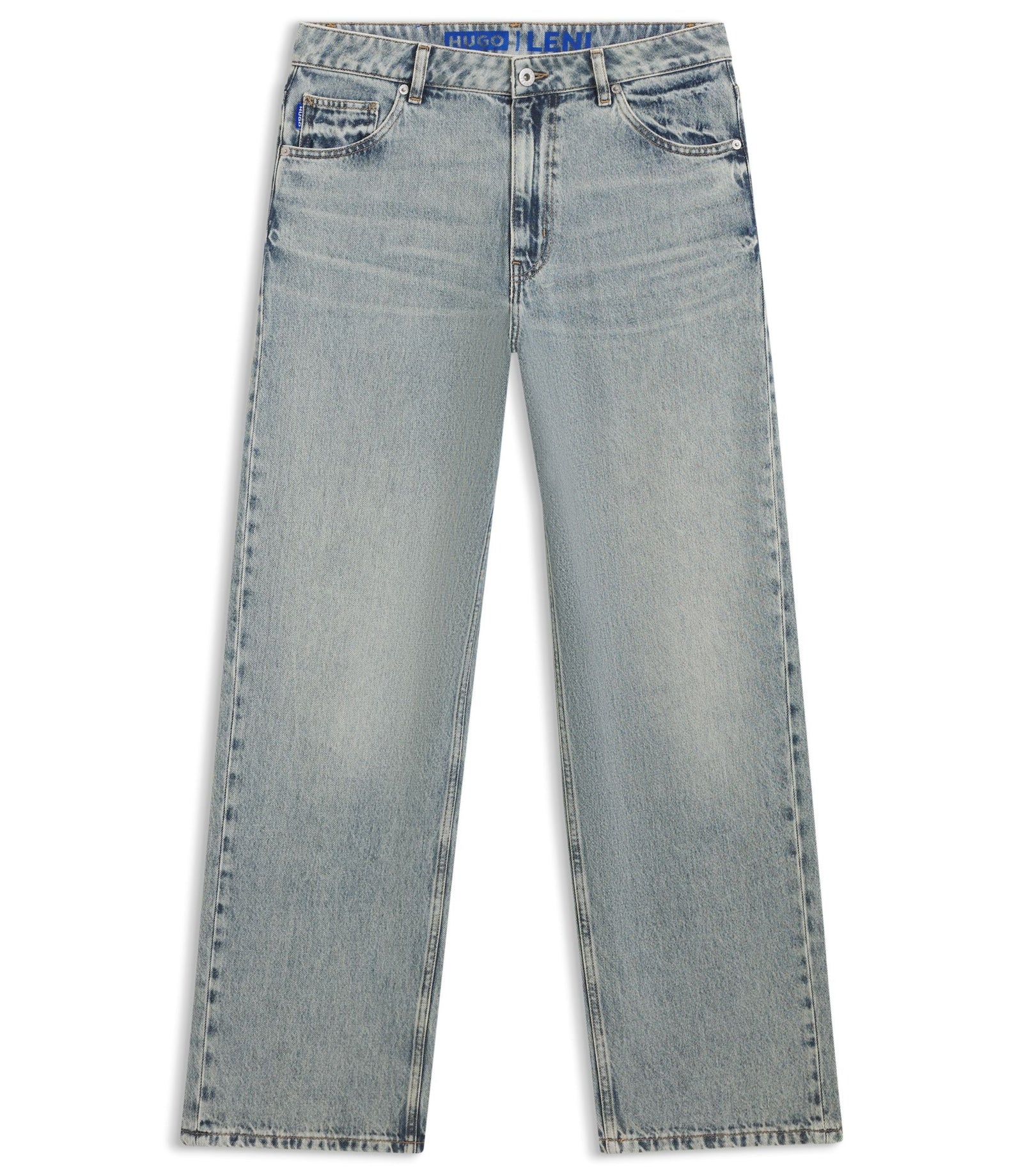 Hugo Ocean Blue Loose Fit Jeans In Rigid Denim Blue Women's