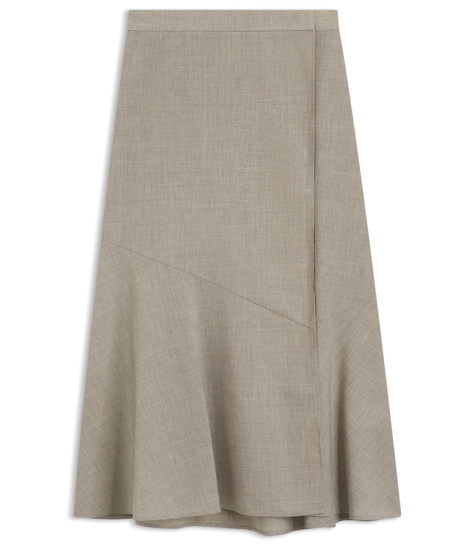 Boss Melange A Line Skirt In Virgin Wool Light Beige Women's