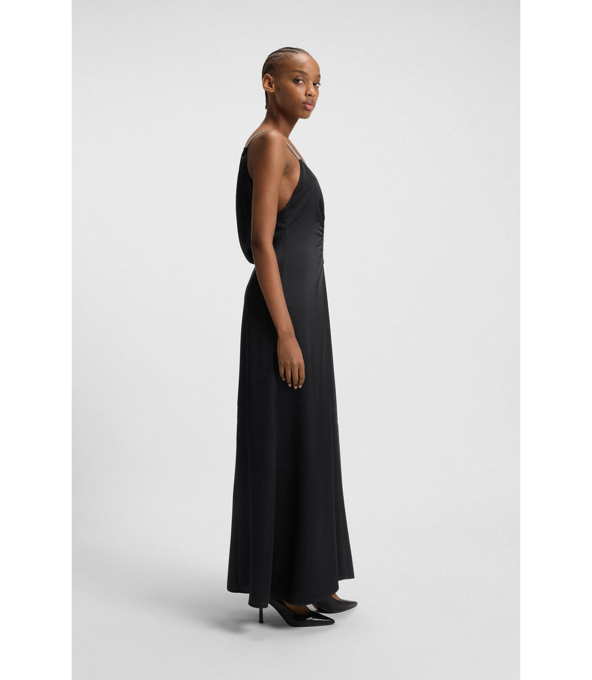 Hugo Maxi Dress With Rhinestone Straps Black Women's