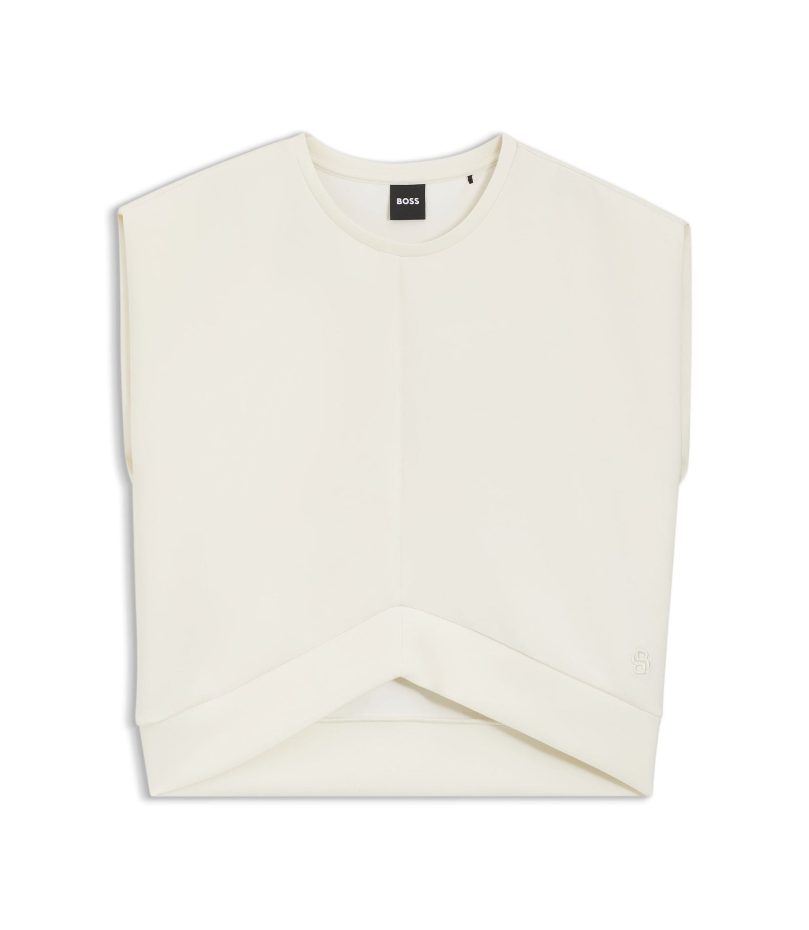 Boss Loose Fit Sweatshirt With V Cut Hemline White Women's