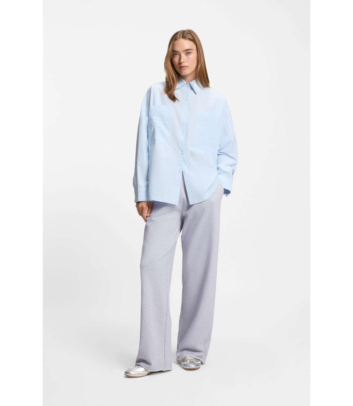 Hugo Logo Waistband Tracksuit Bottoms In Cotton Terry Light Grey Women's