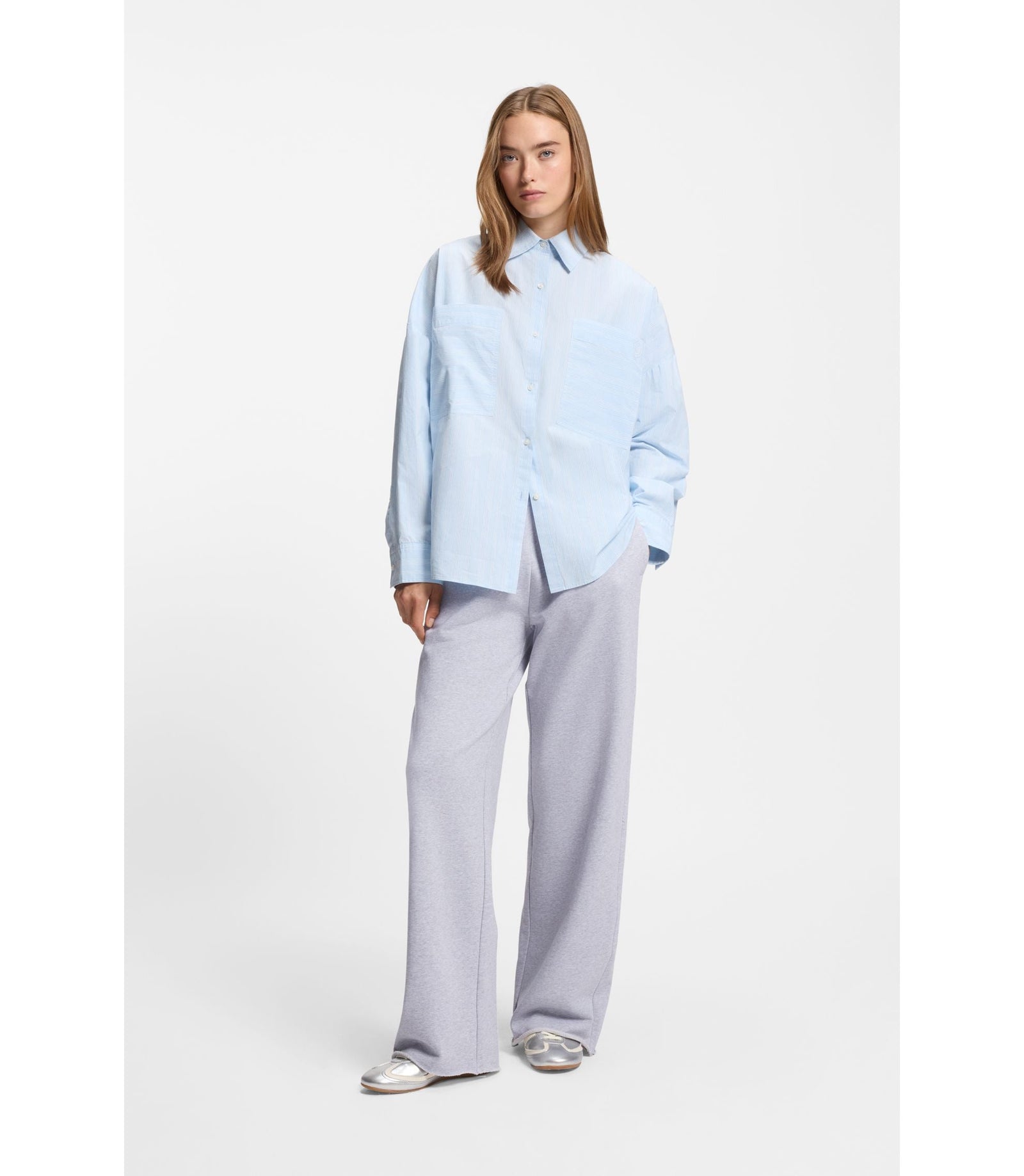 Hugo Logo Waistband Tracksuit Bottoms In Cotton Terry Light Grey Women's