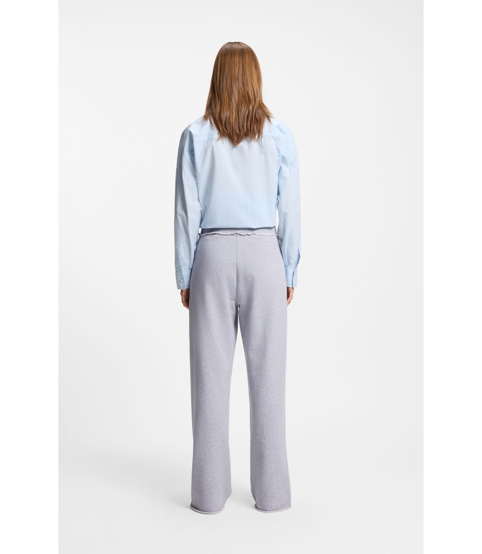 Hugo Logo Waistband Tracksuit Bottoms In Cotton Terry Light Grey Women's