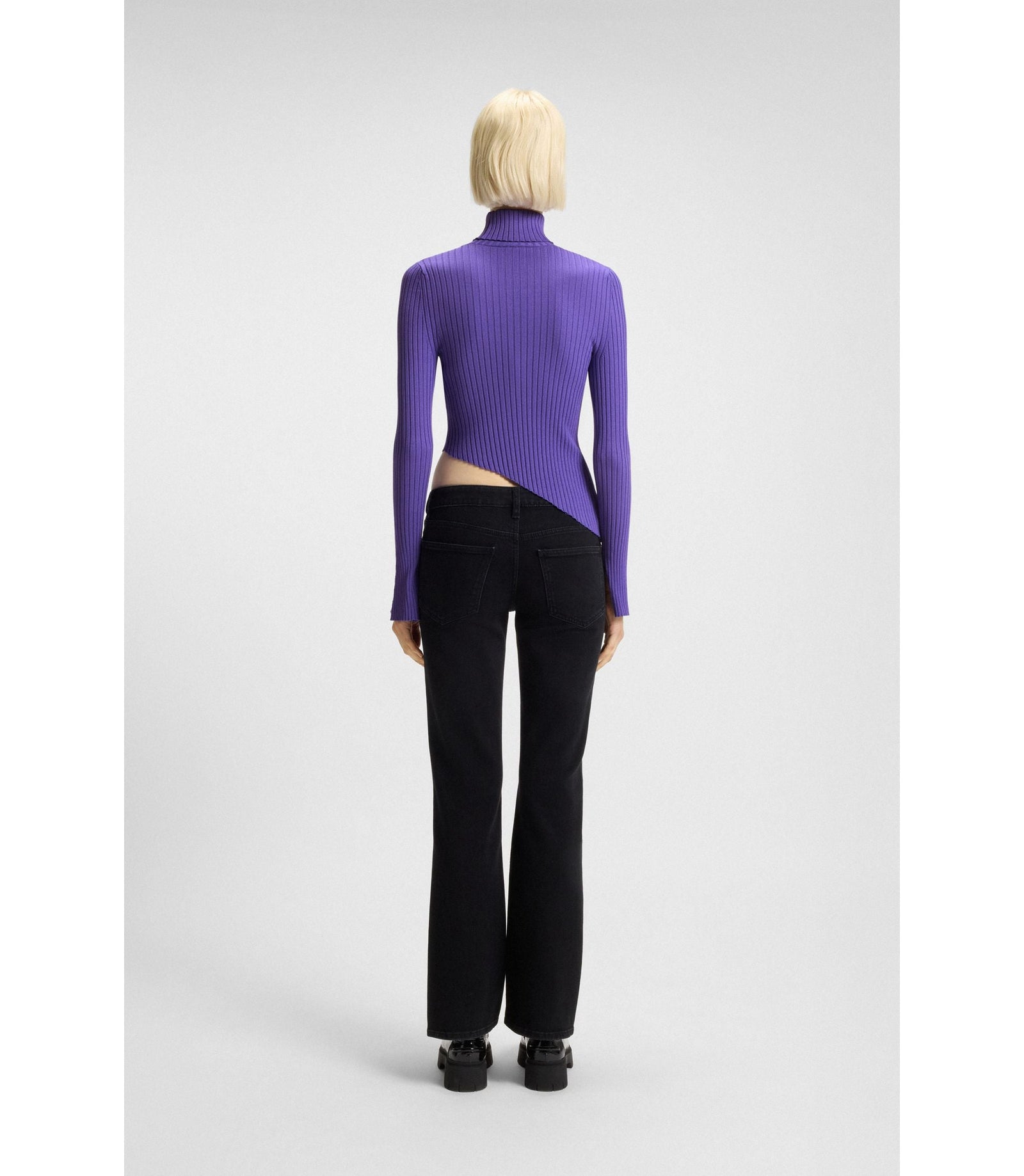 Hugo Logo Badge Sweater With Asymmetric Him Purple Women's