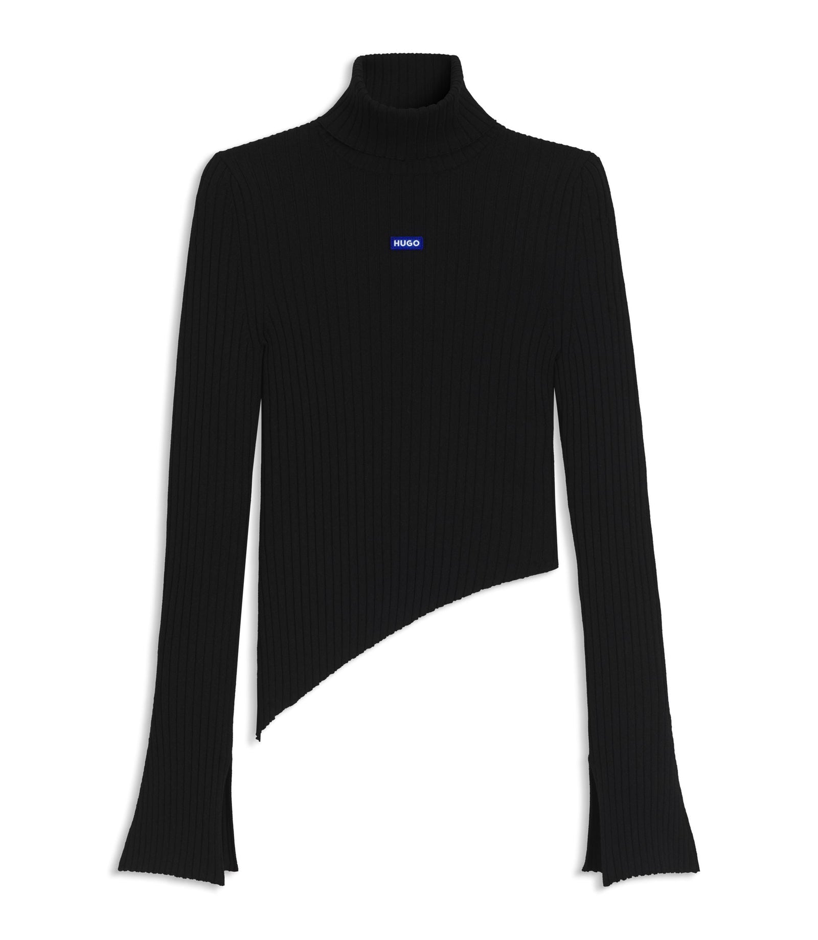 Hugo Logo Badge Sweater With Asymmetric Him Black Women's