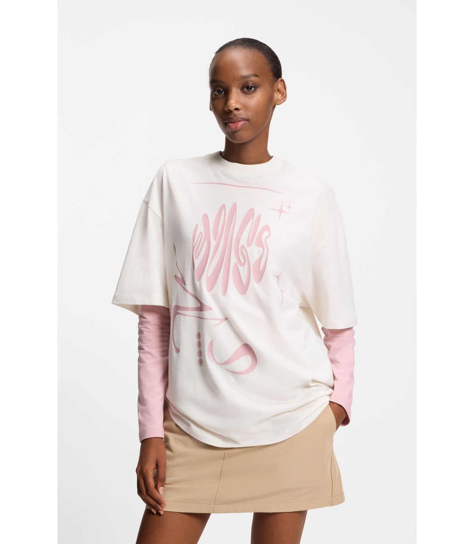 Hugo Logo Artwork T Shirt In Cotton Jersey White Women's