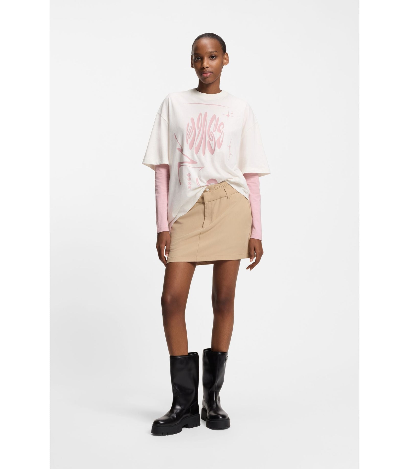 Hugo Logo Artwork T Shirt In Cotton Jersey White Women's
