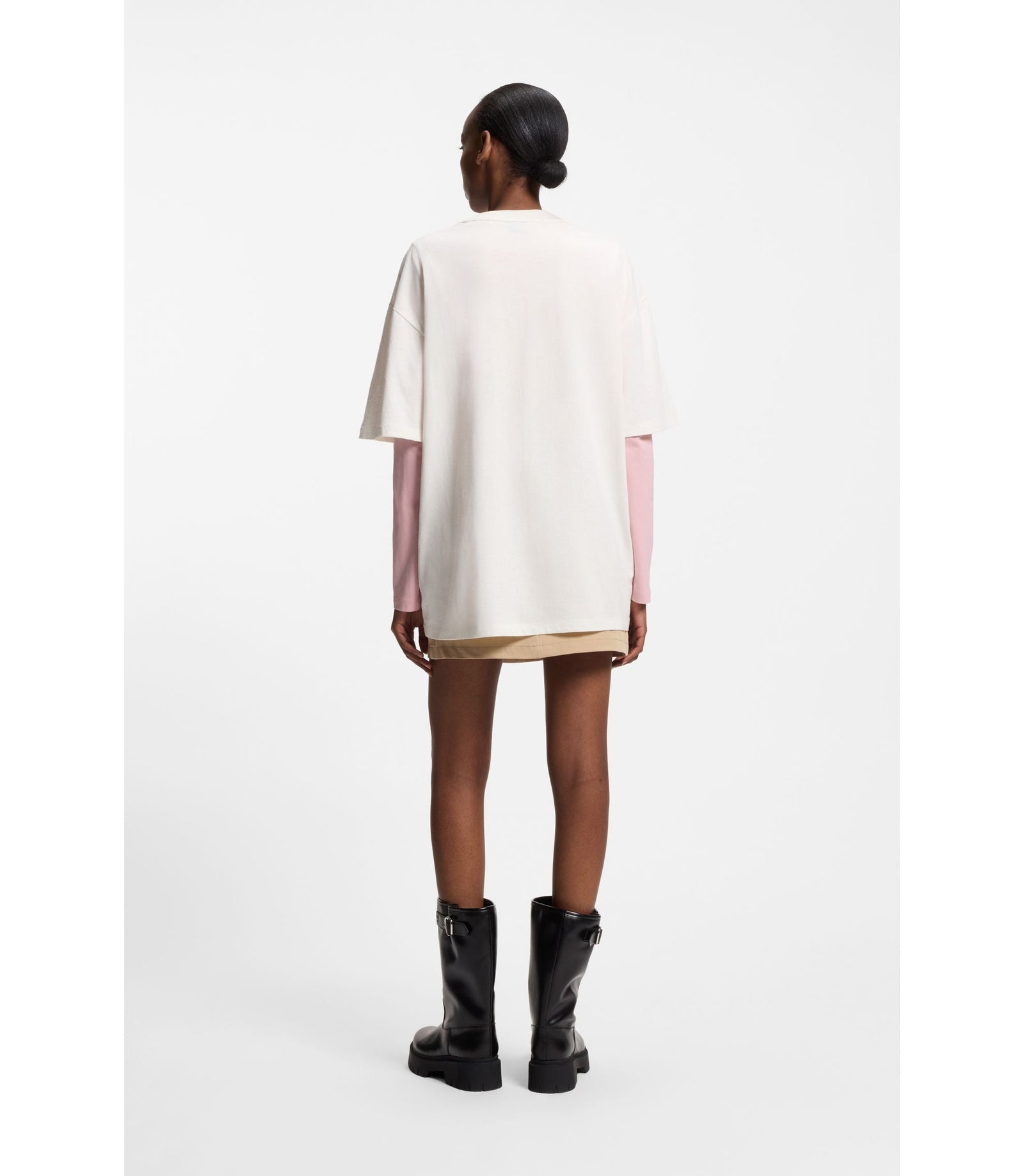 Hugo Logo Artwork T Shirt In Cotton Jersey White Women's