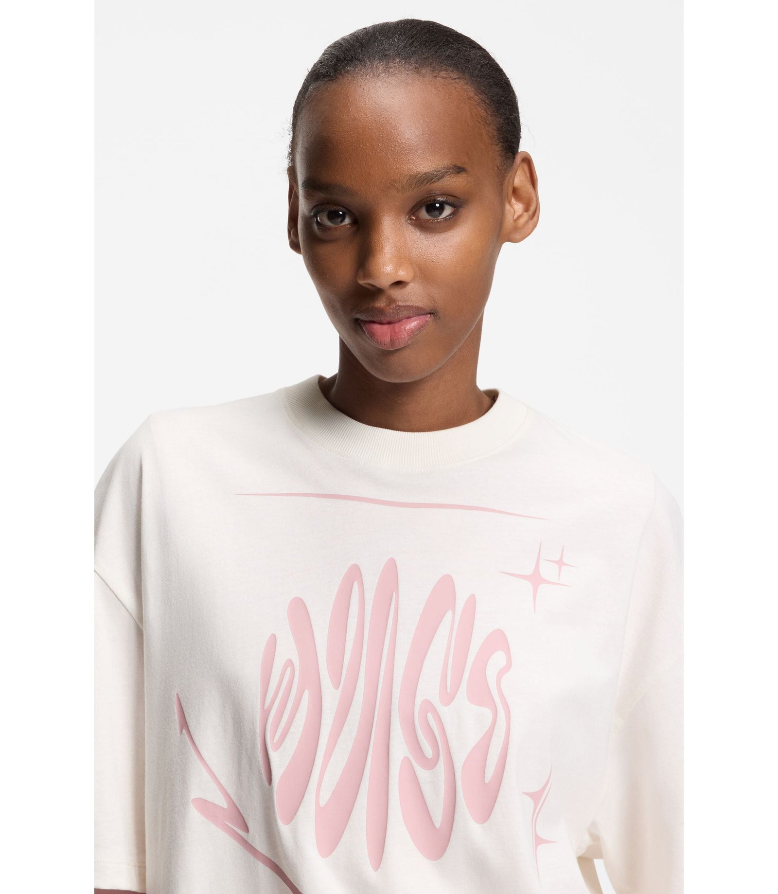 Hugo Logo Artwork T Shirt In Cotton Jersey White Women's
