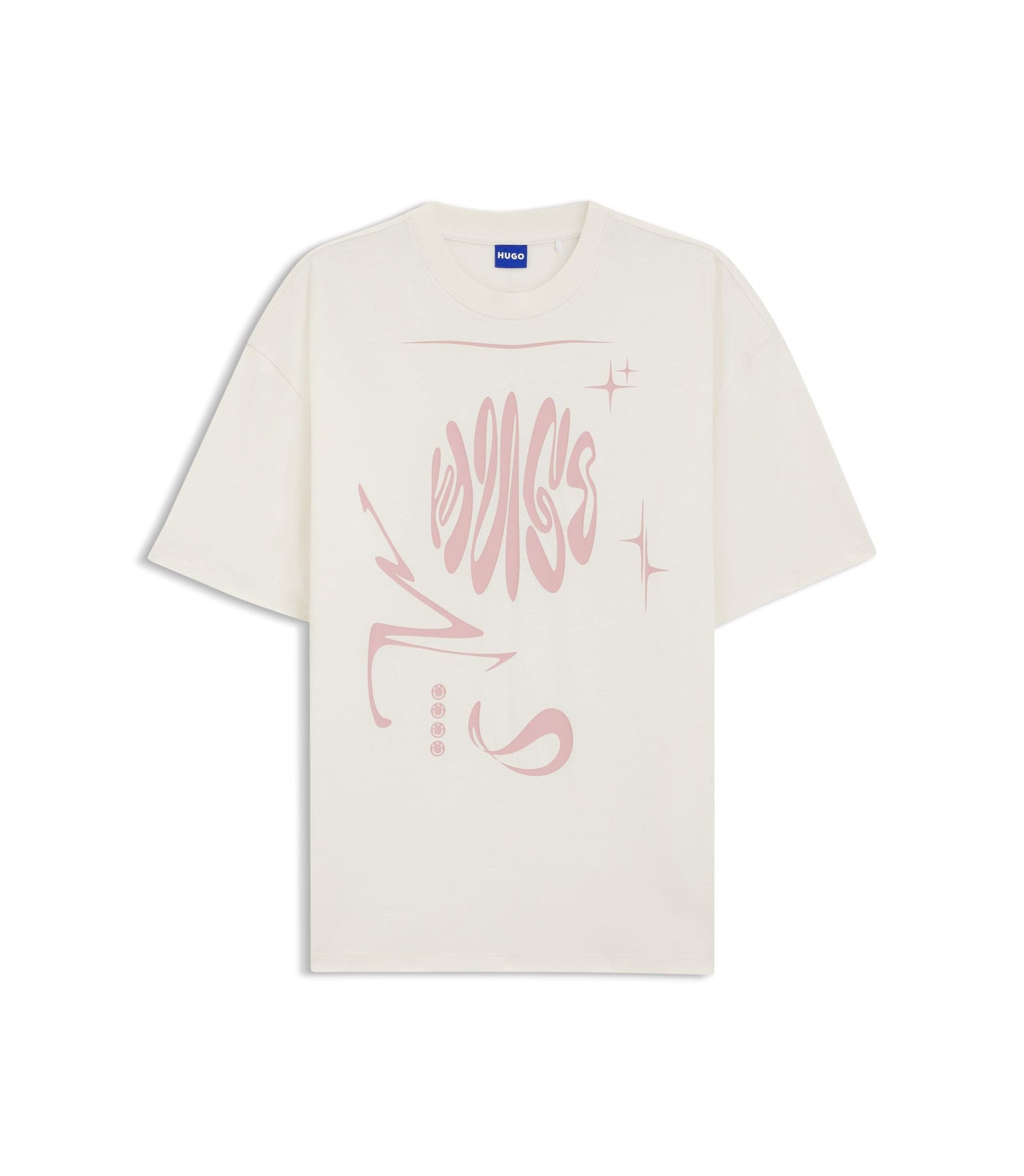 Hugo Logo Artwork T Shirt In Cotton Jersey White Women's