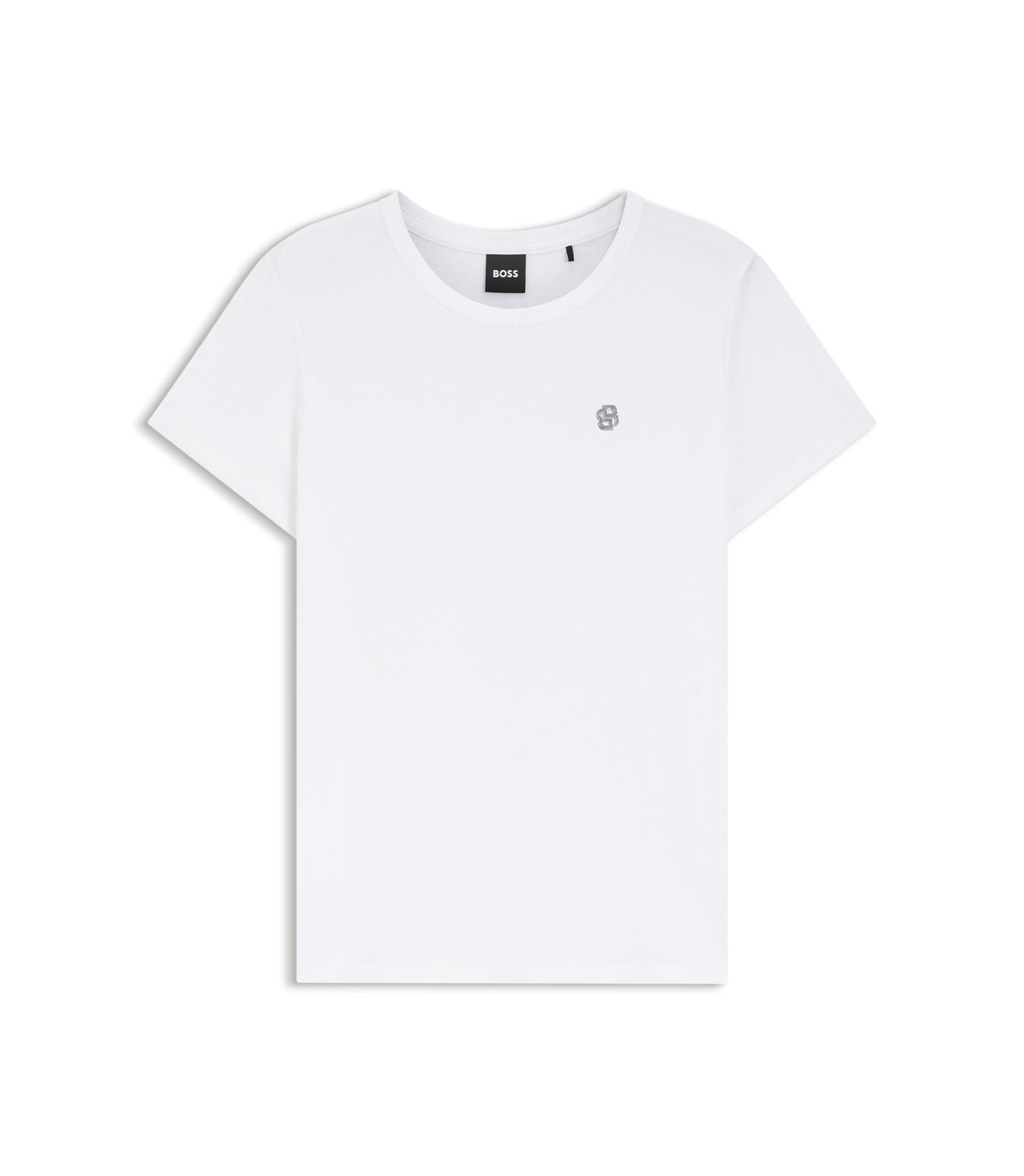 Boss Logo Artwork Slim Fit T Shirt In Cotton Jersey White Women's