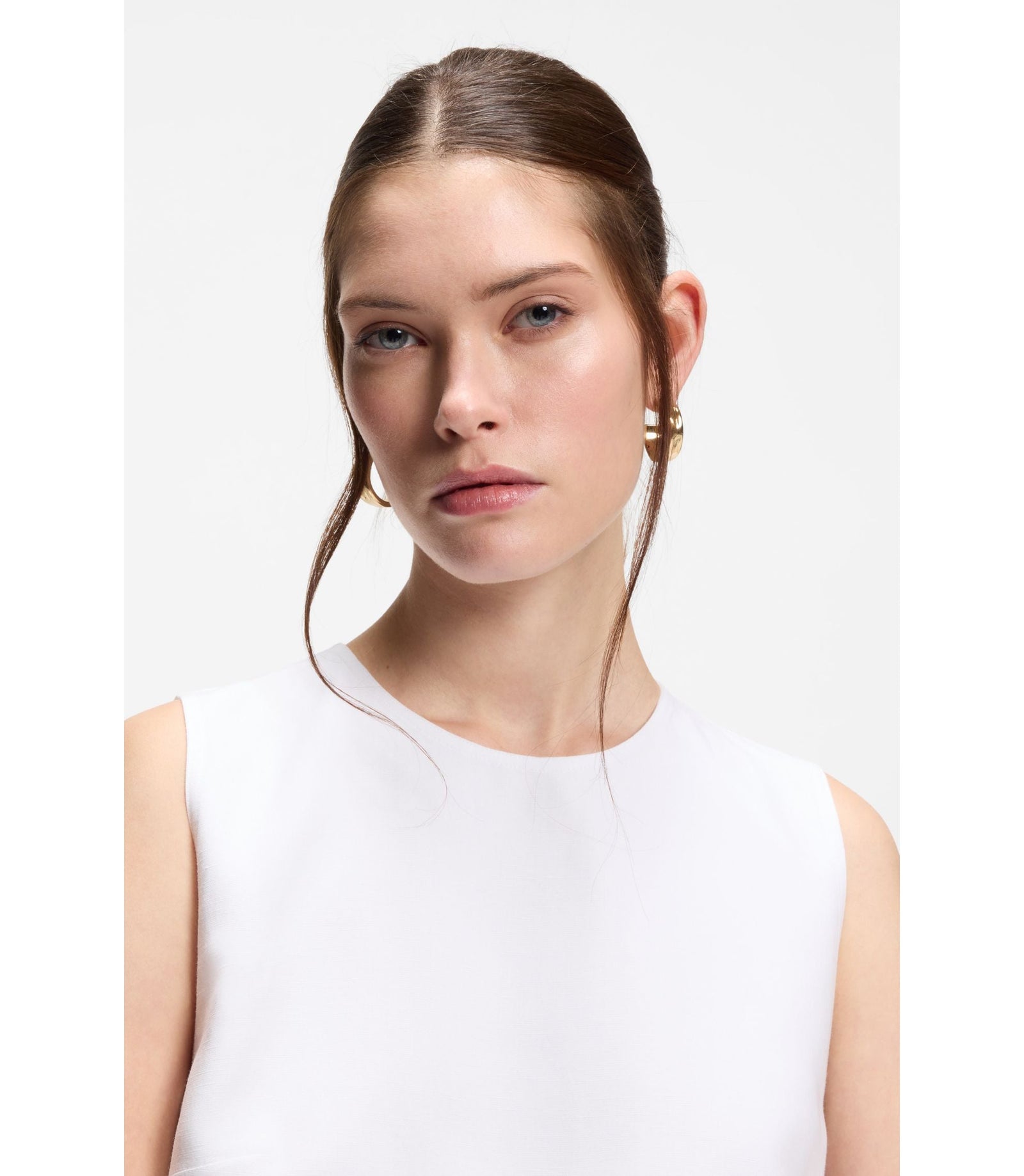 Boss Layered Top With Open Back White Women's