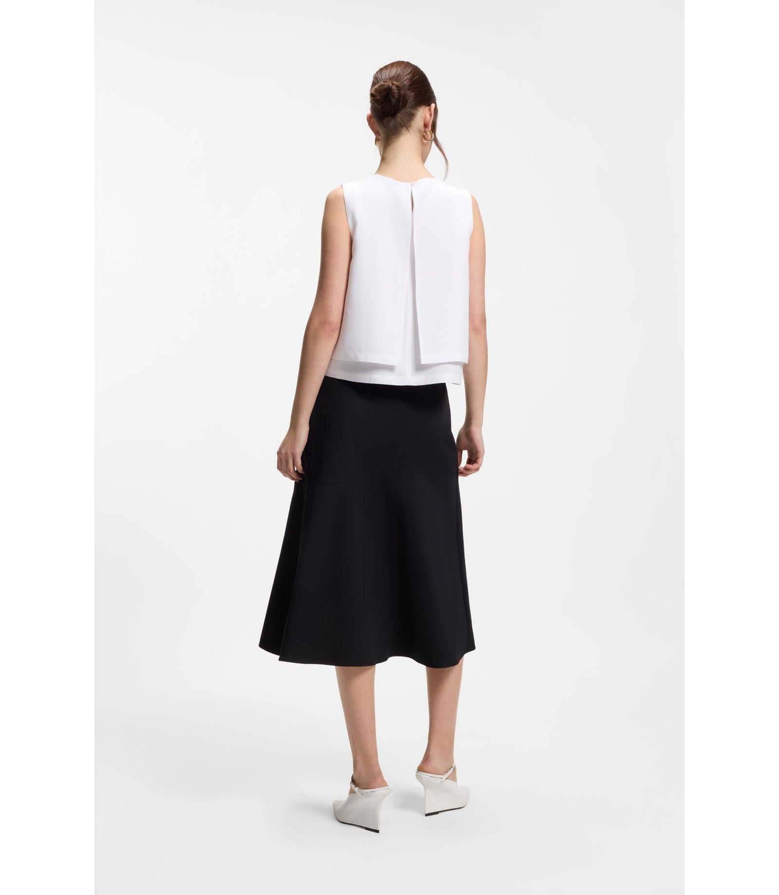 Boss Layered Top With Open Back White Women's
