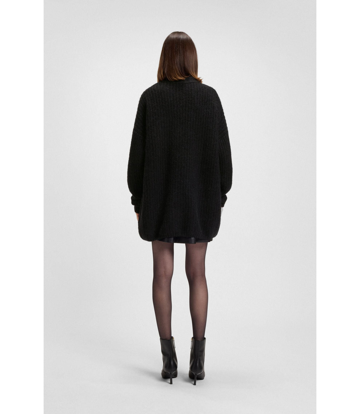 Hugo Knitted Sweater With Sparkling Stacked Logo Black Women's