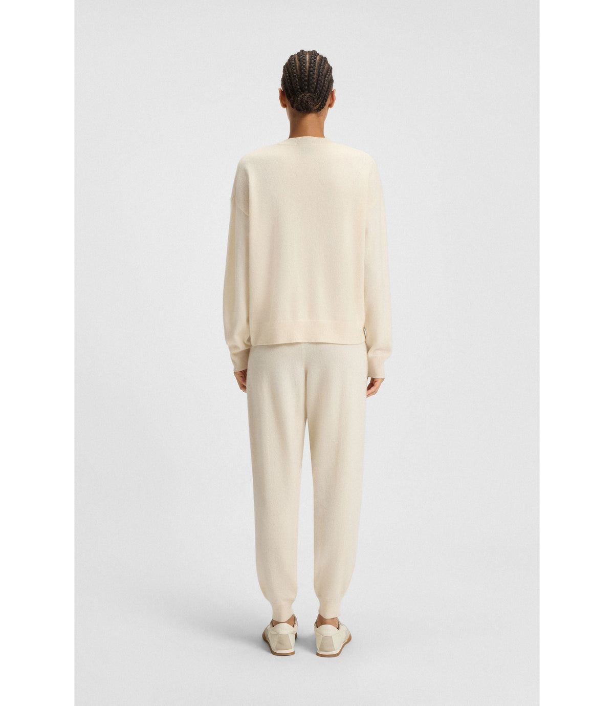 Boss Knitted Sweater In 100 Cashmere White Women's