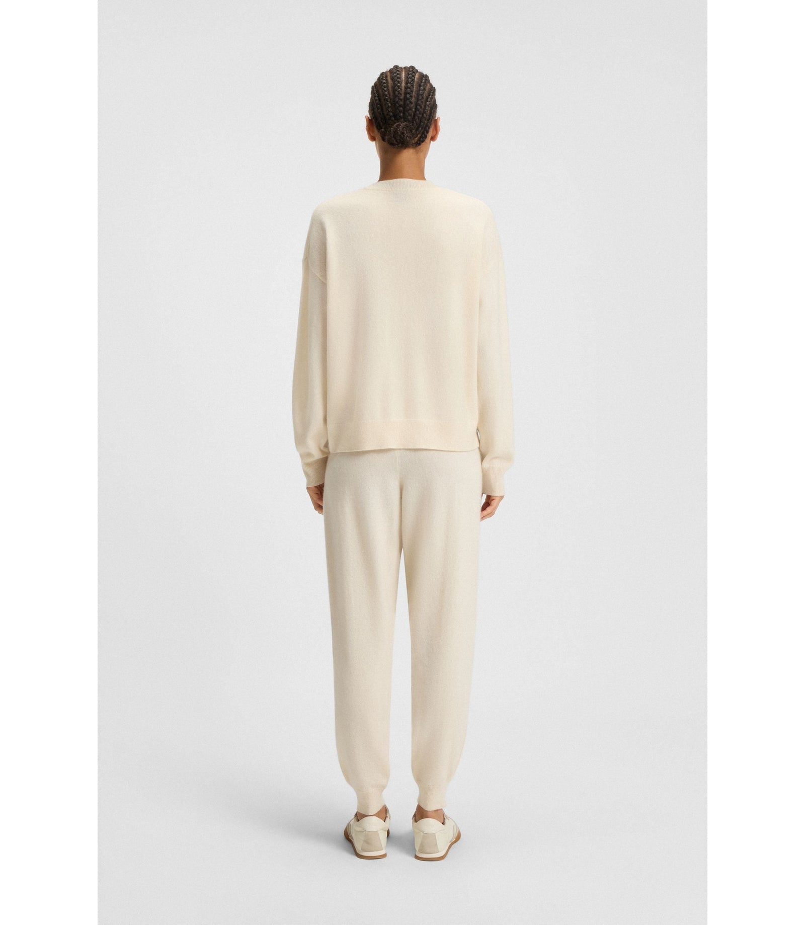 Boss Knitted Sweater In 100 Cashmere White Women's