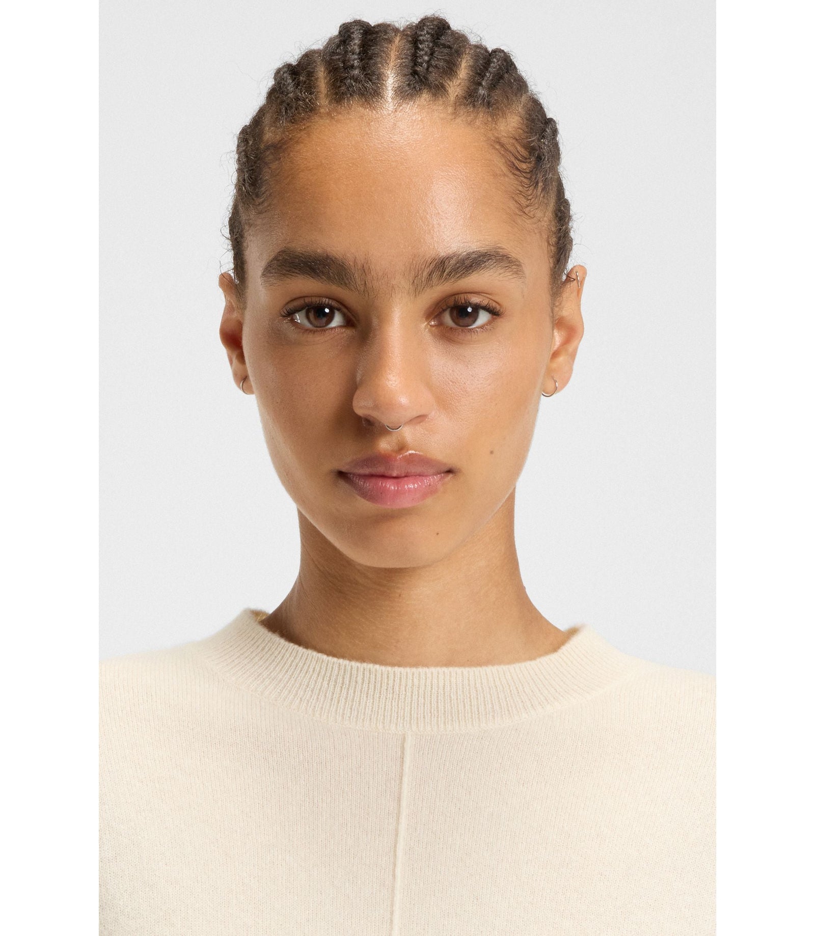 Boss Knitted Sweater In 100 Cashmere White Women's