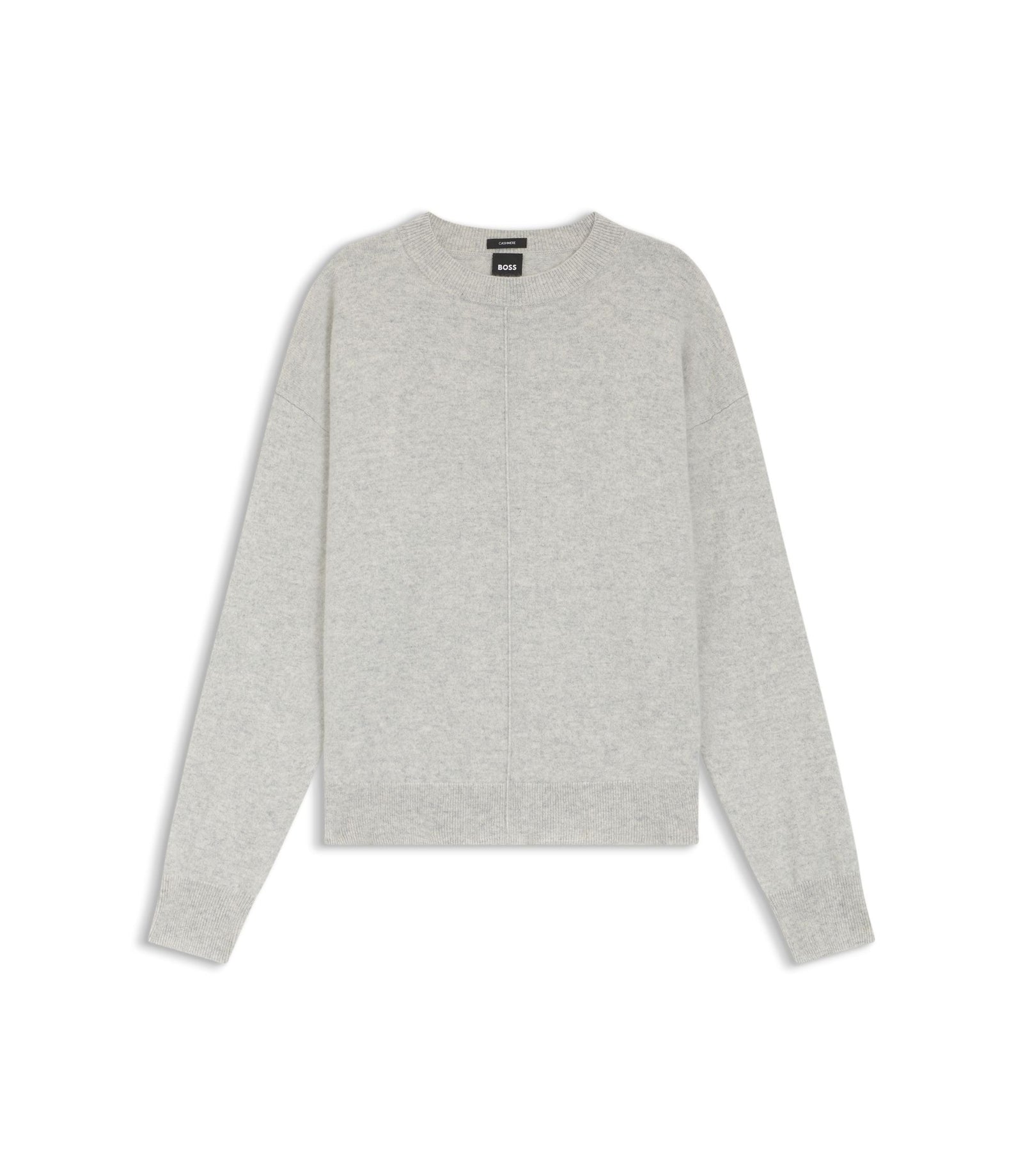 Boss Knitted Sweater In 100 Cashmere Light Grey Women's
