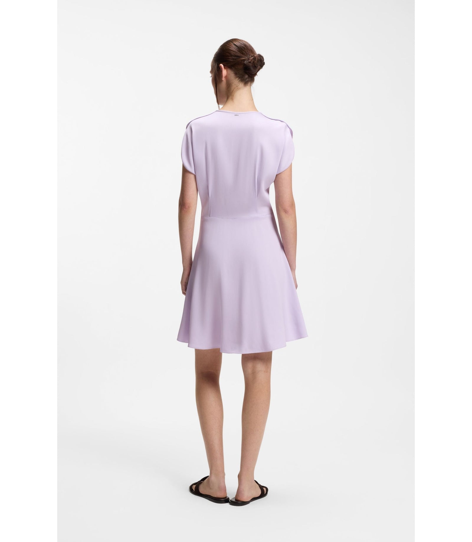 Boss Keyhole Neckline Dress With Wrap Detail Light Purple Women's