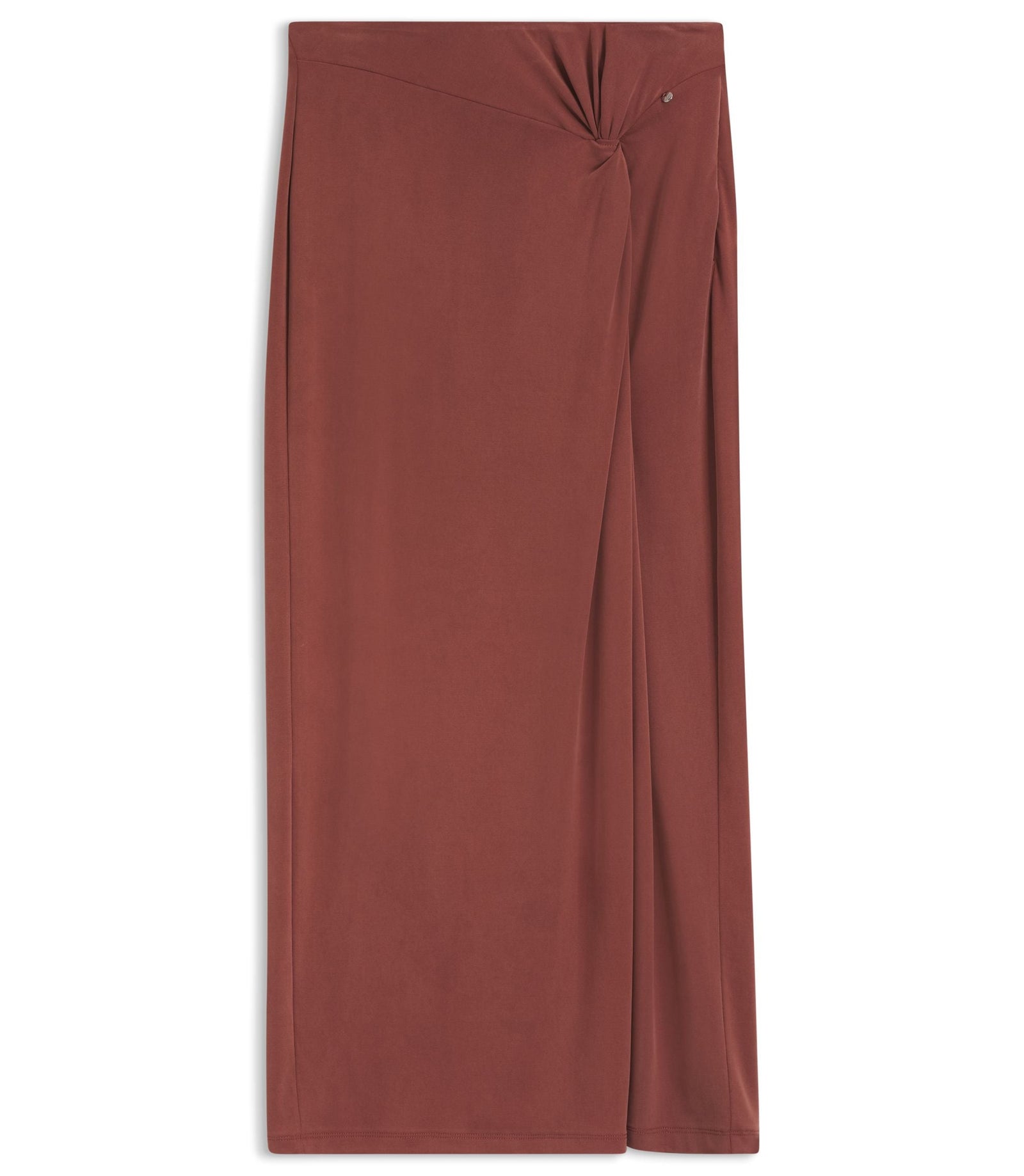 Boss Jersey Maxi Skirt With Twist Detail Dark Red Women's