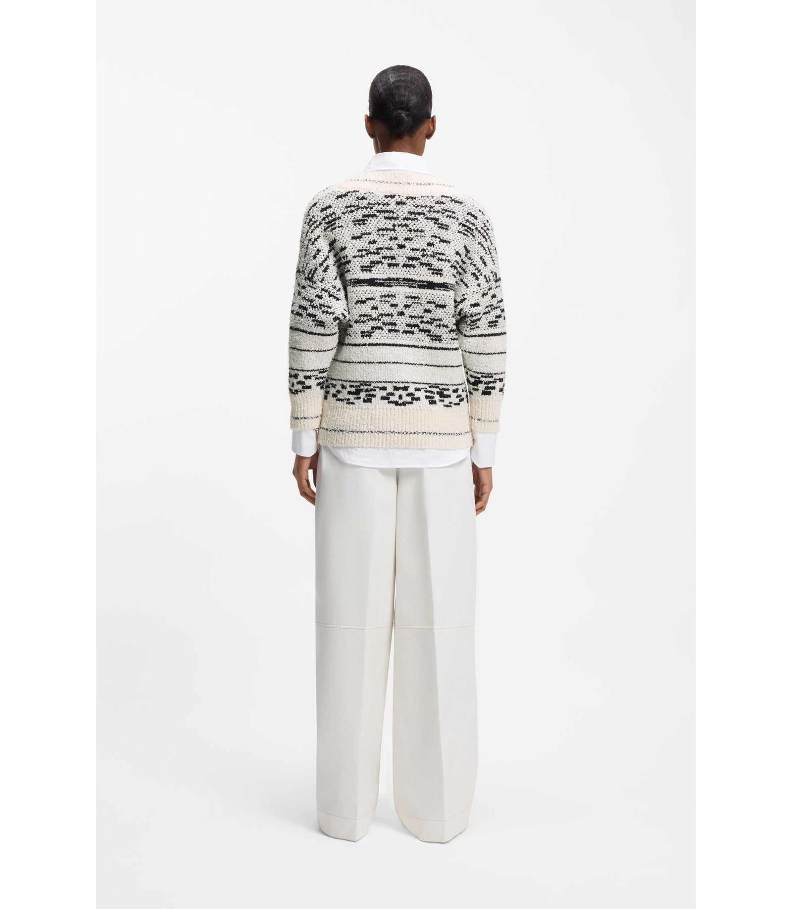 Boss Jacquard Pattern Sweater In A Cotton Blend Patterned Women's