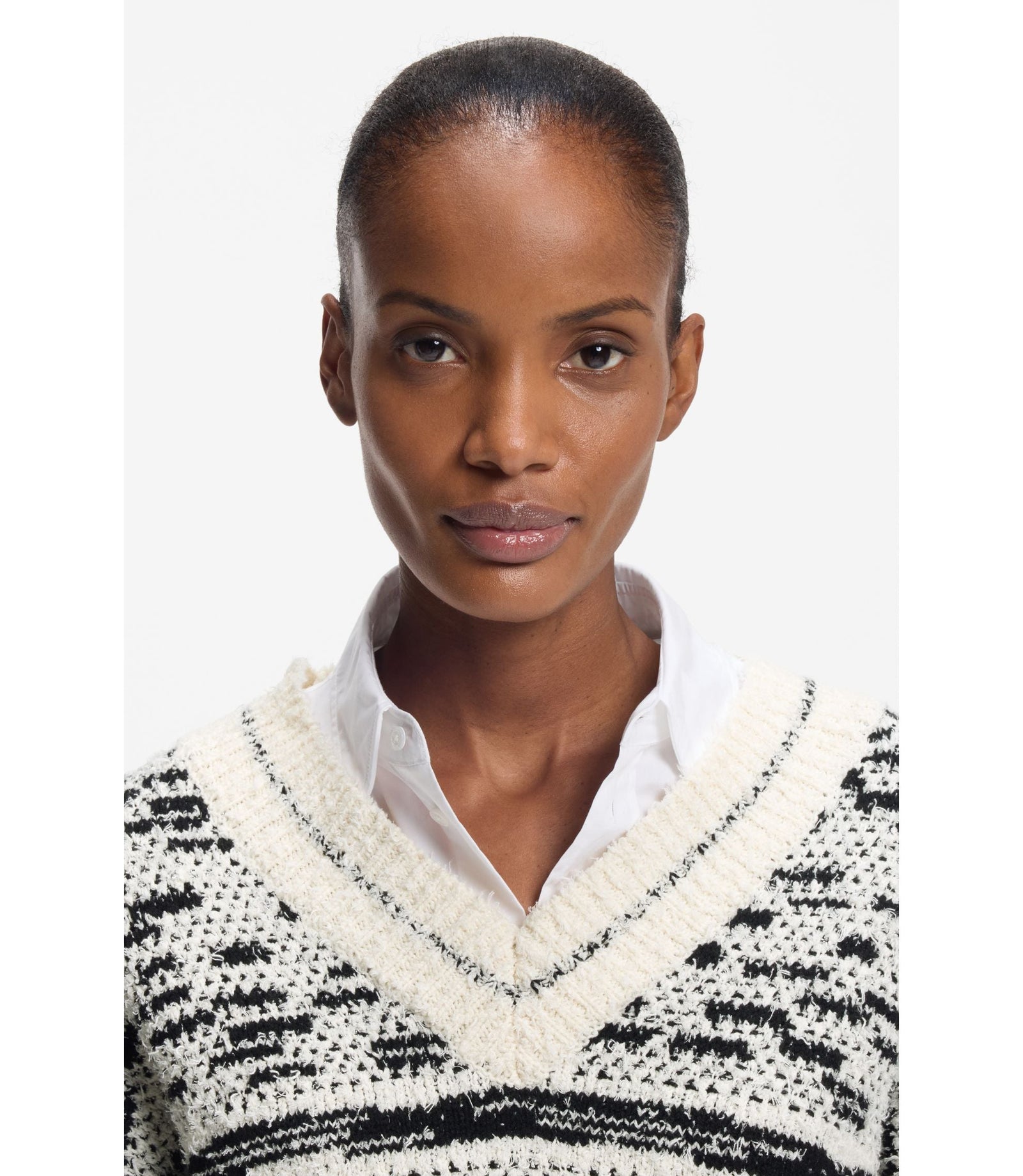 Boss Jacquard Pattern Sweater In A Cotton Blend Patterned Women's