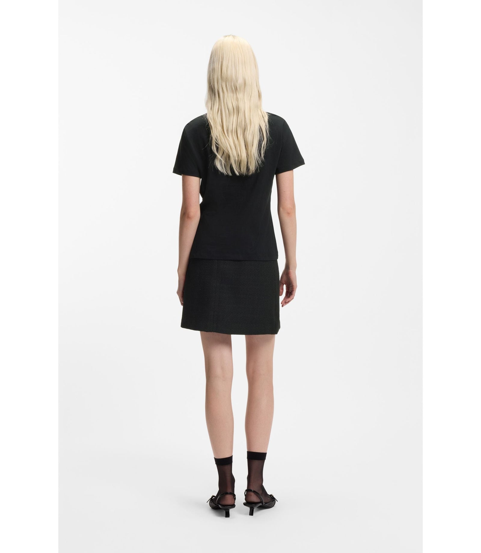 Hugo Heart Logo T Shirt In Cotton Jersey Black Women's