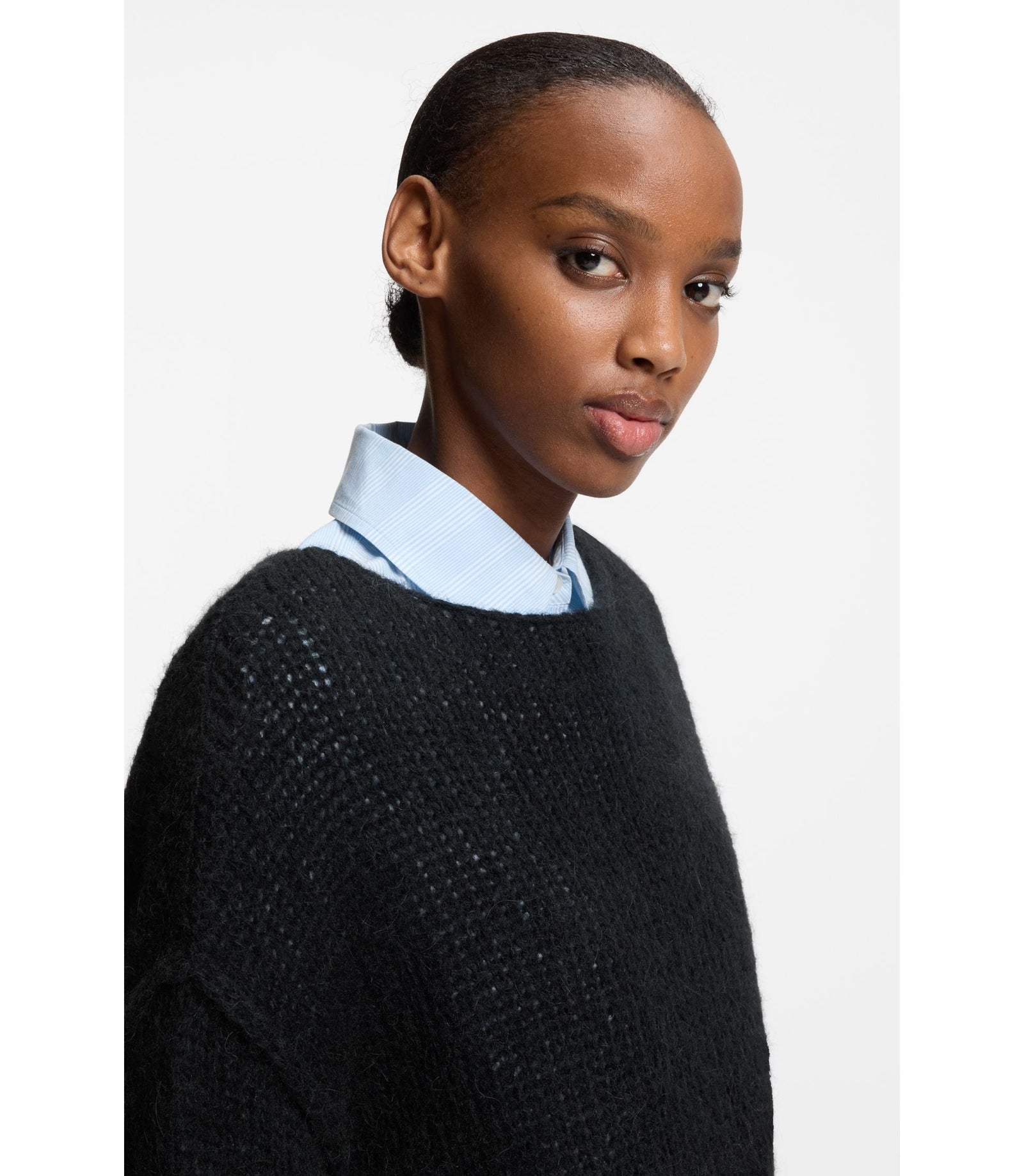 Hugo Happy Hugo Sweater In An Oversized Fit Black Women's
