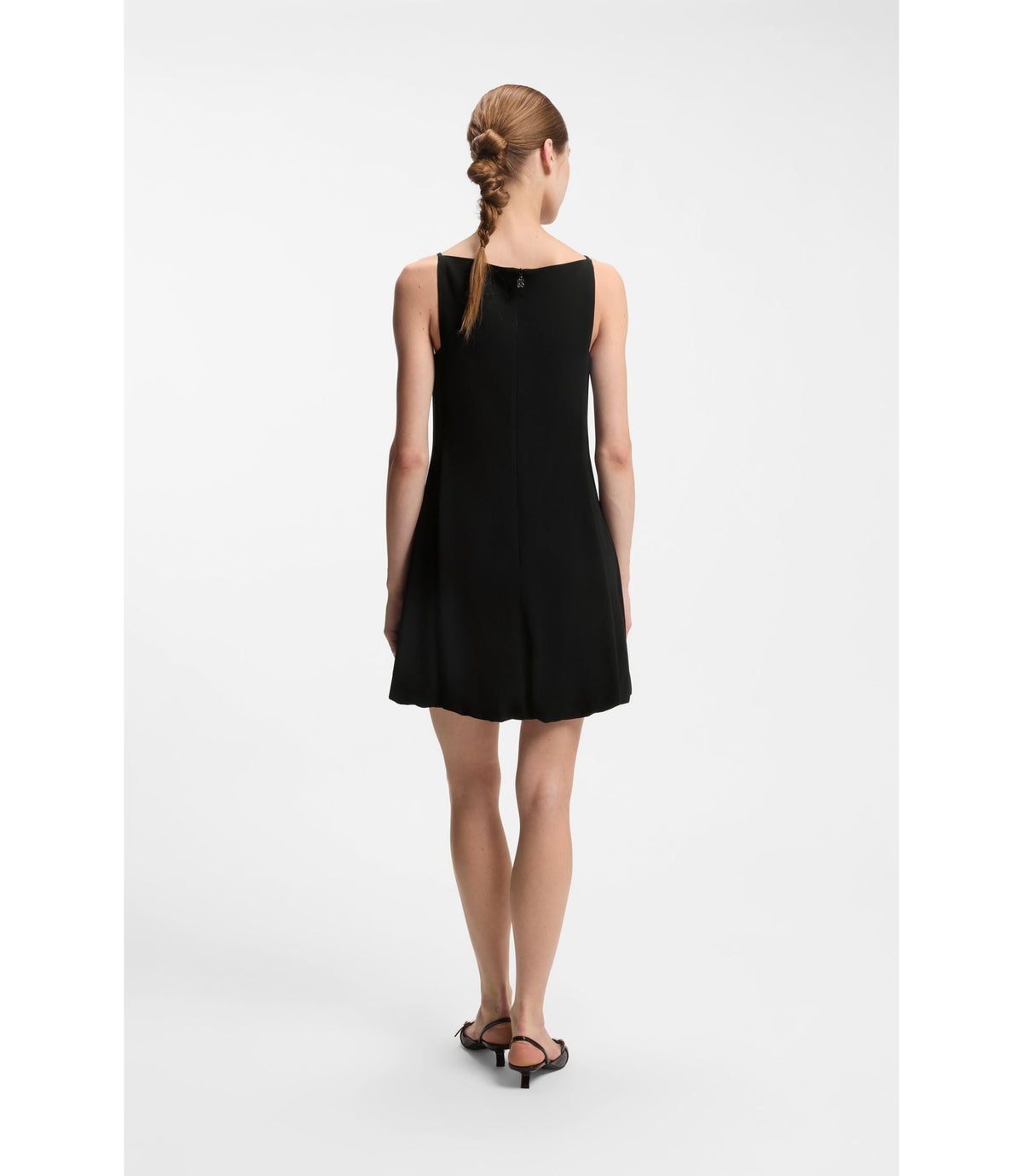 Hugo Front Pleat Dress With Balloon Skirt Black Women's