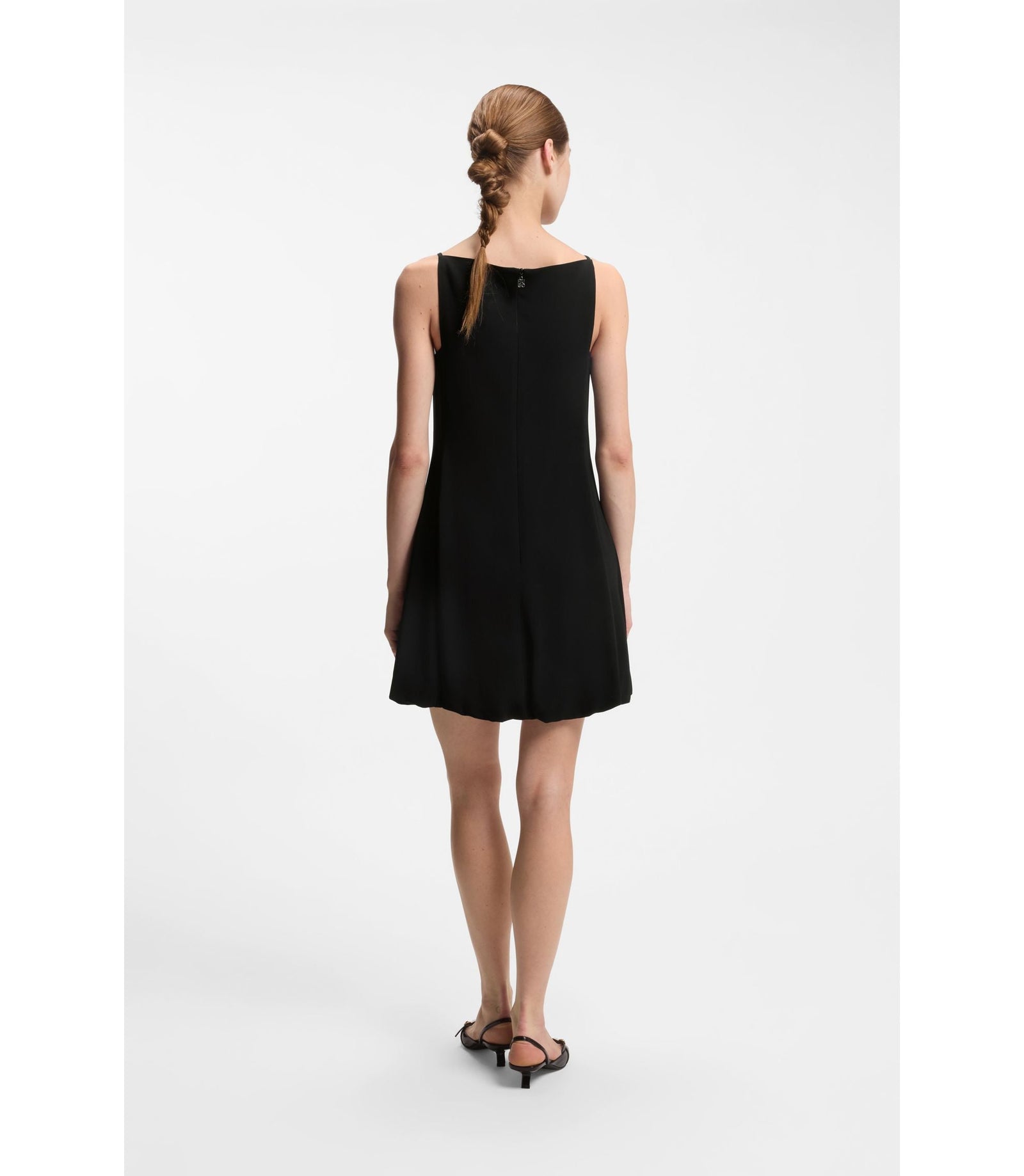 Hugo Front Pleat Dress With Balloon Skirt Black Women's