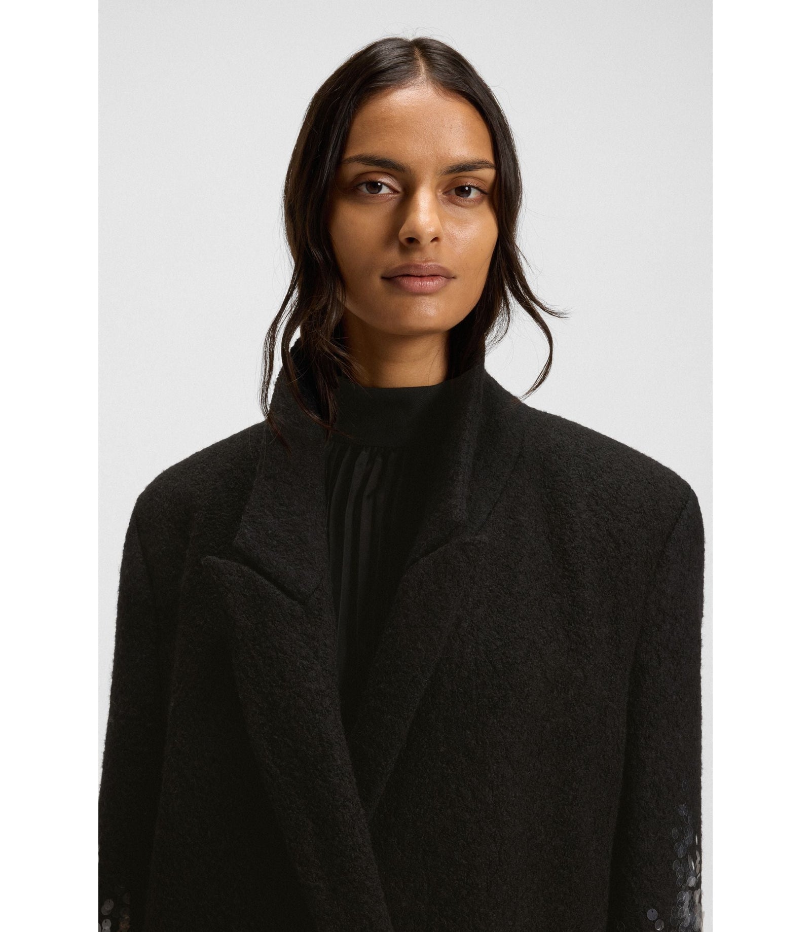 Boss Formal Coat With Sequin Embellishments Patterned Women's