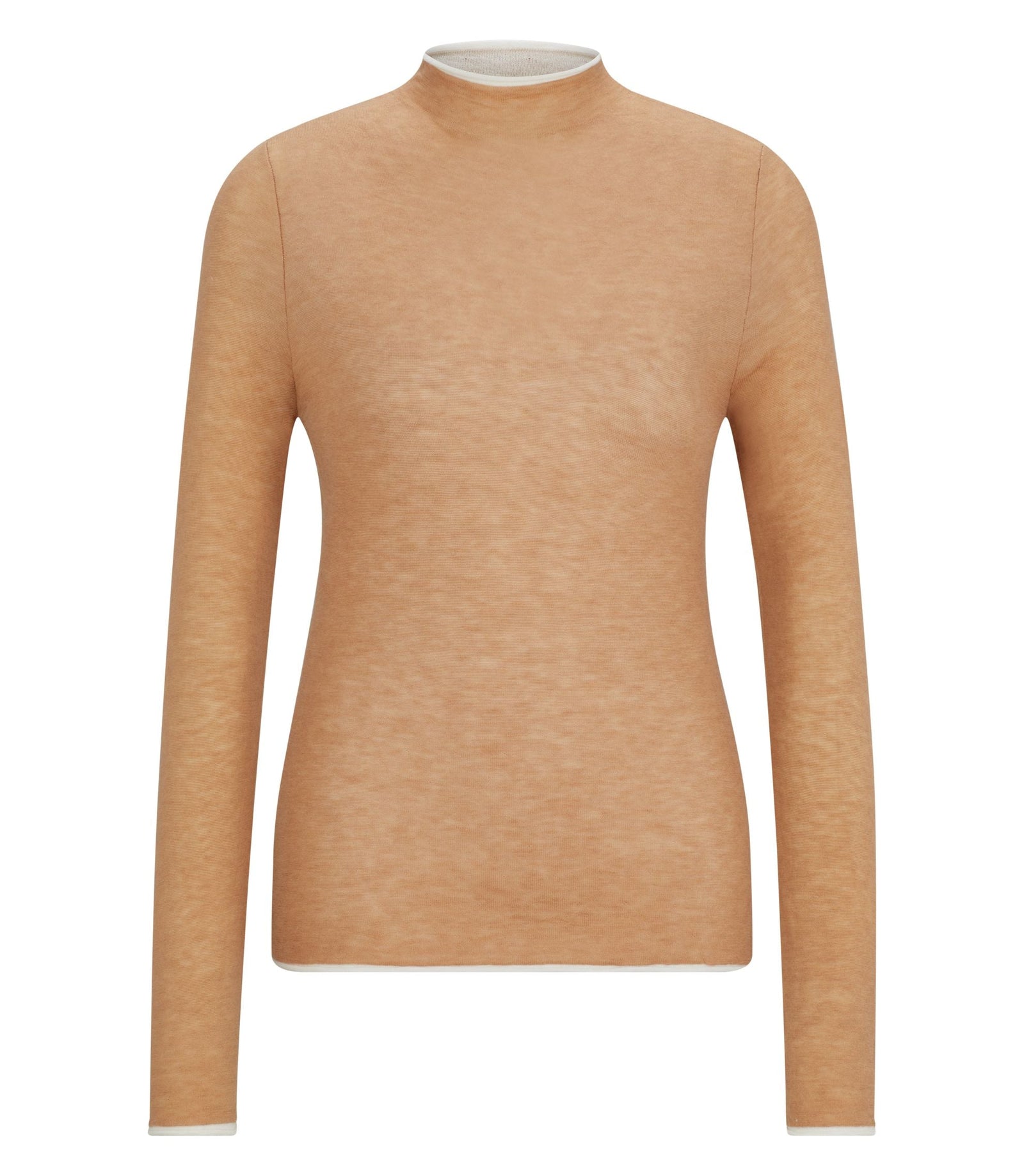 Boss Equestrian Soft Knit Sweater With Two Tone Effect Beige Women's