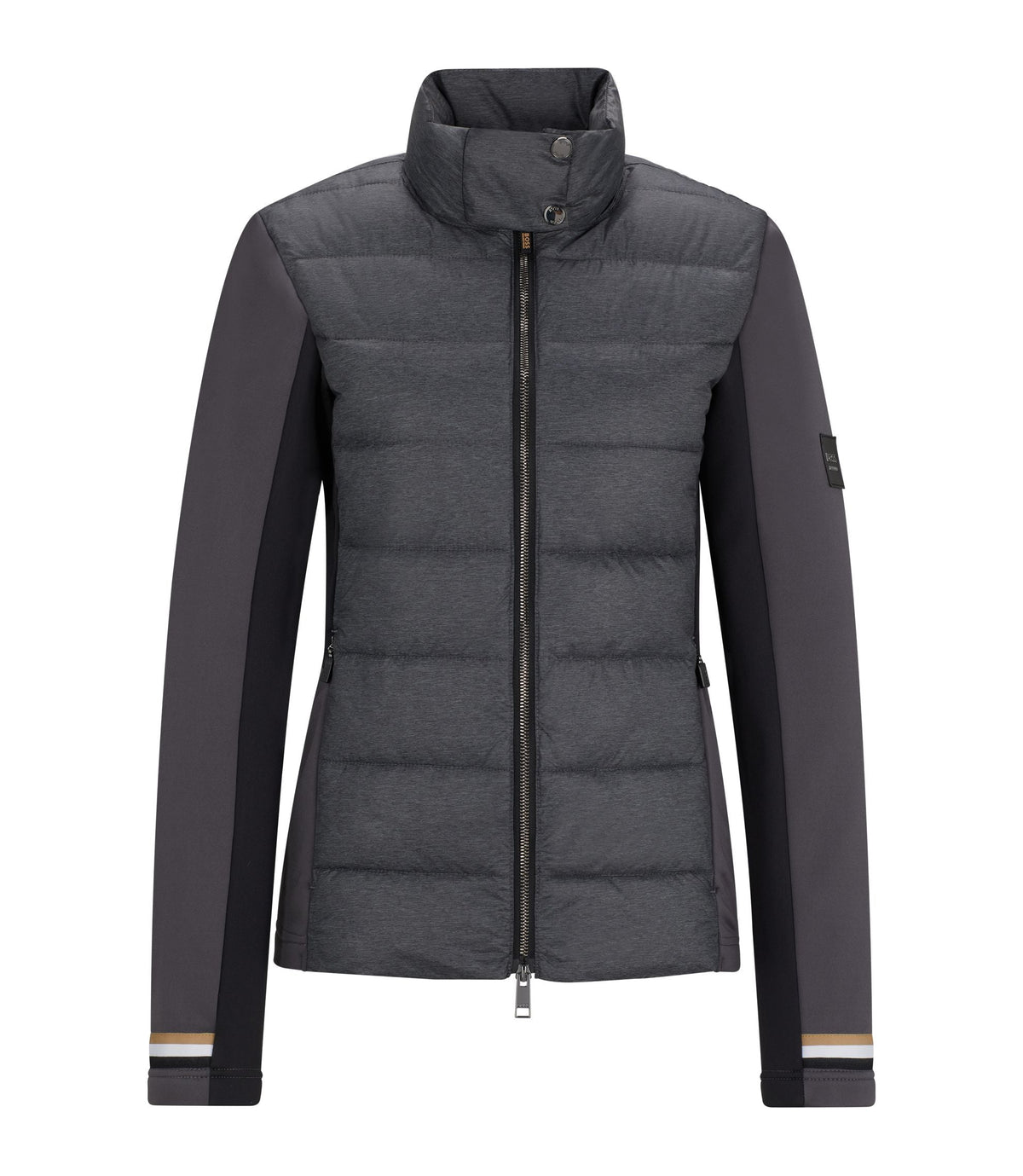 Boss Equestrian Hybrid Puffer Jacket With Water Repellent Finish Silver Women's