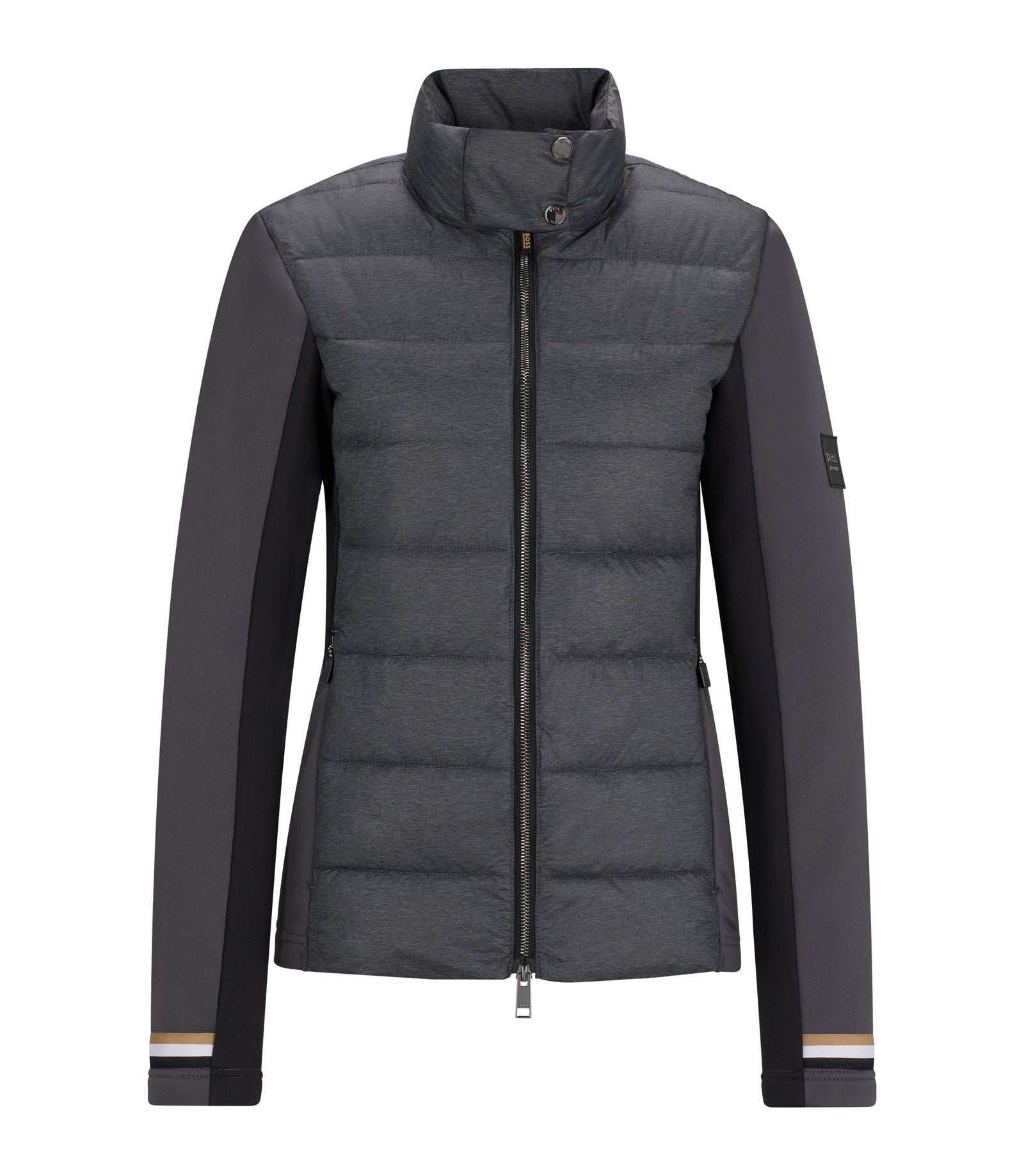 Boss Equestrian Hybrid Puffer Jacket With Water Repellent Finish Silver Women's