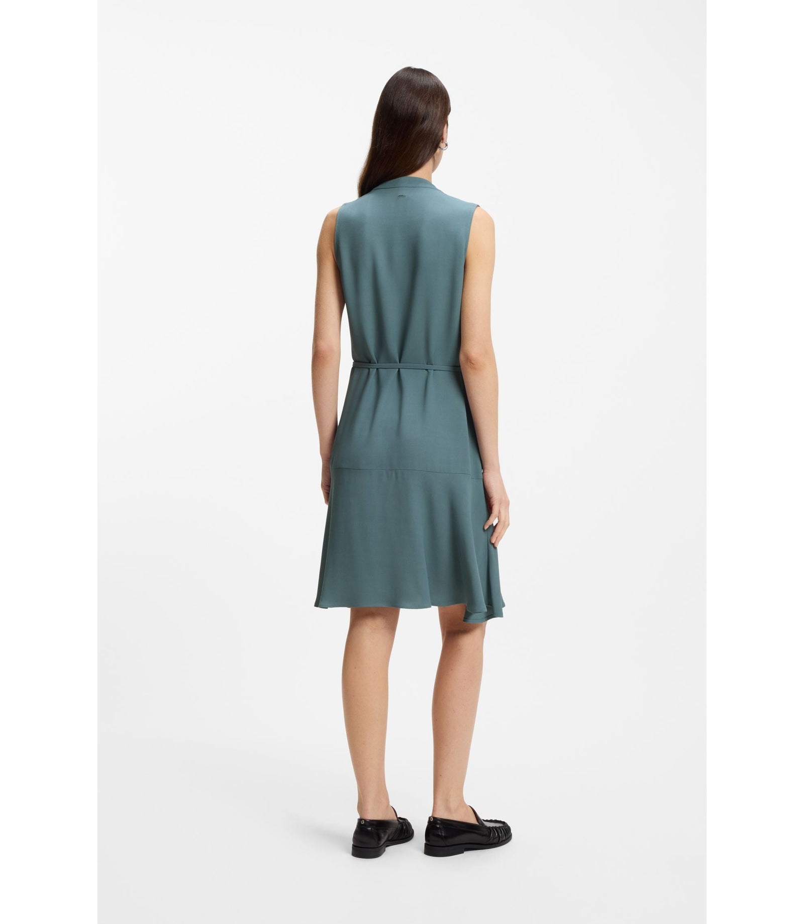 Boss Crepe Wrap Dress With Belt Blue Women's