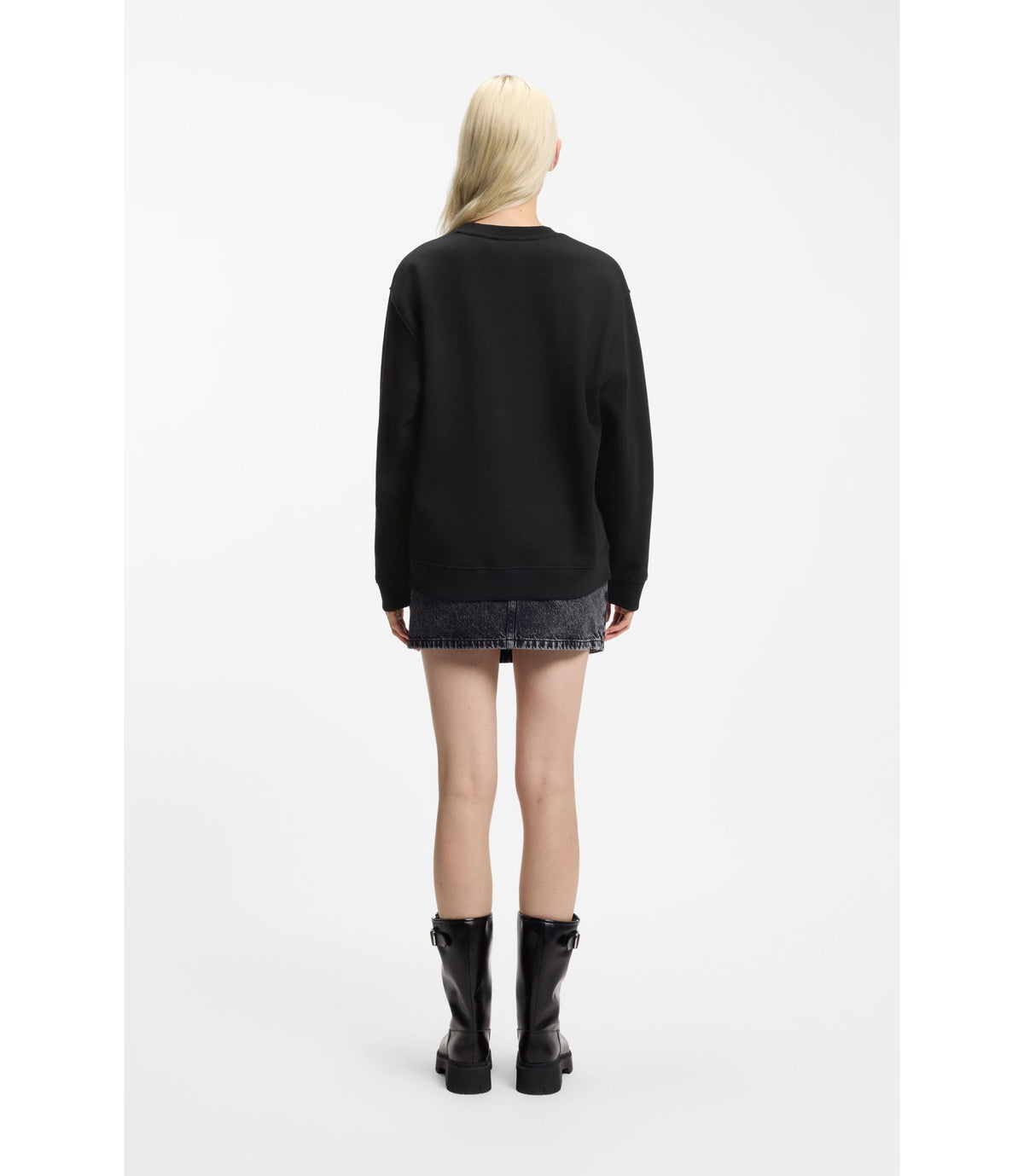 Hugo Cotton Sweatshirt With Rhinestone Happy Hugo Black Women's