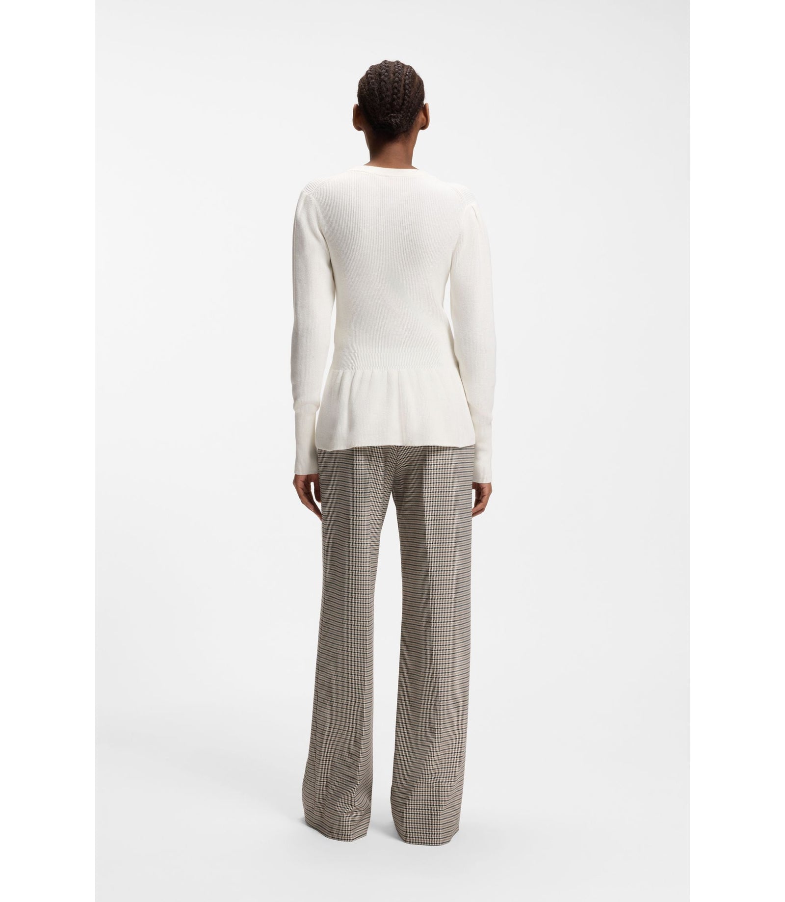 Hugo Cotton Sweater With Detachable Floral Brooch White Women's